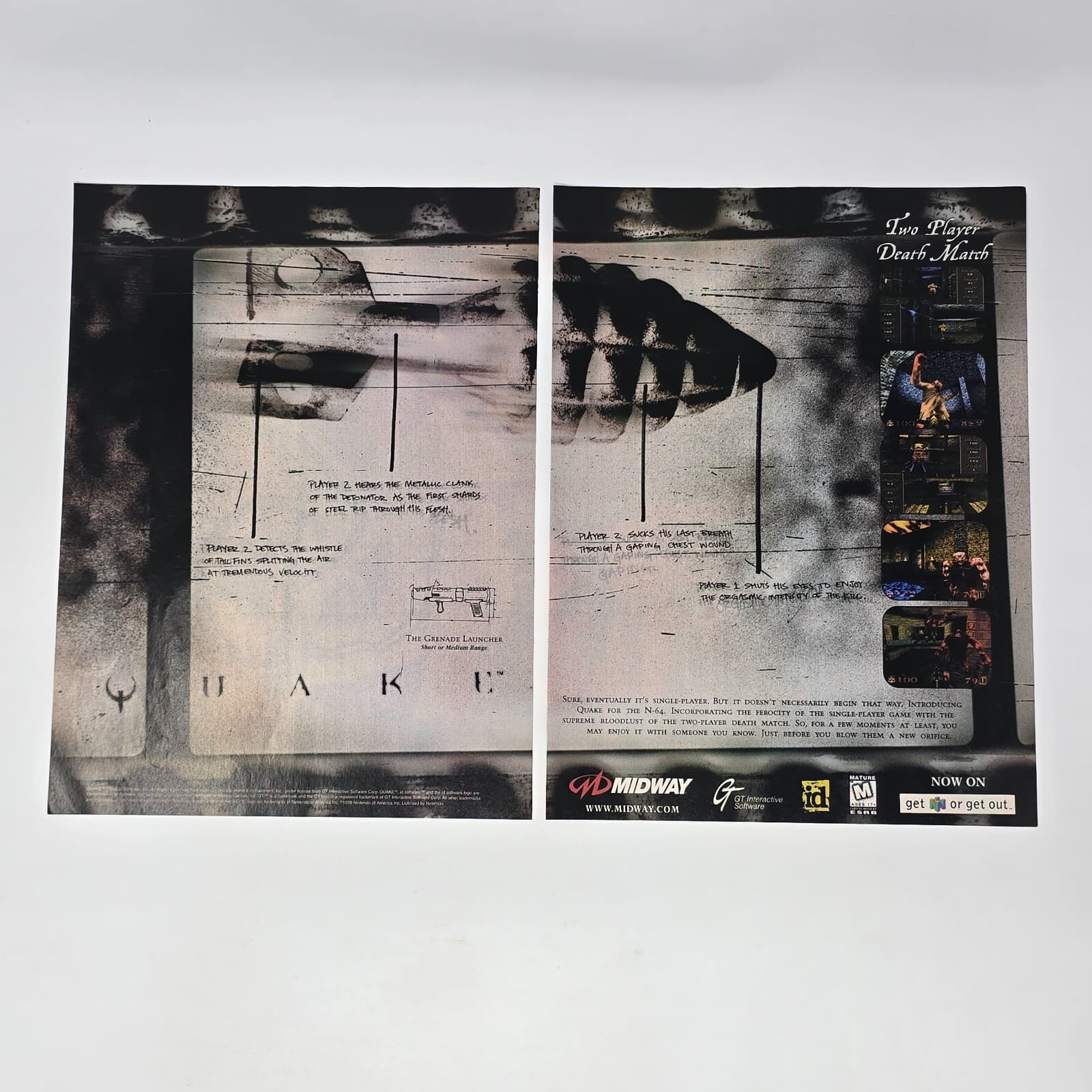 Quake Nintendo 64 N64 Death Match Print Ad/Poster Promo Art