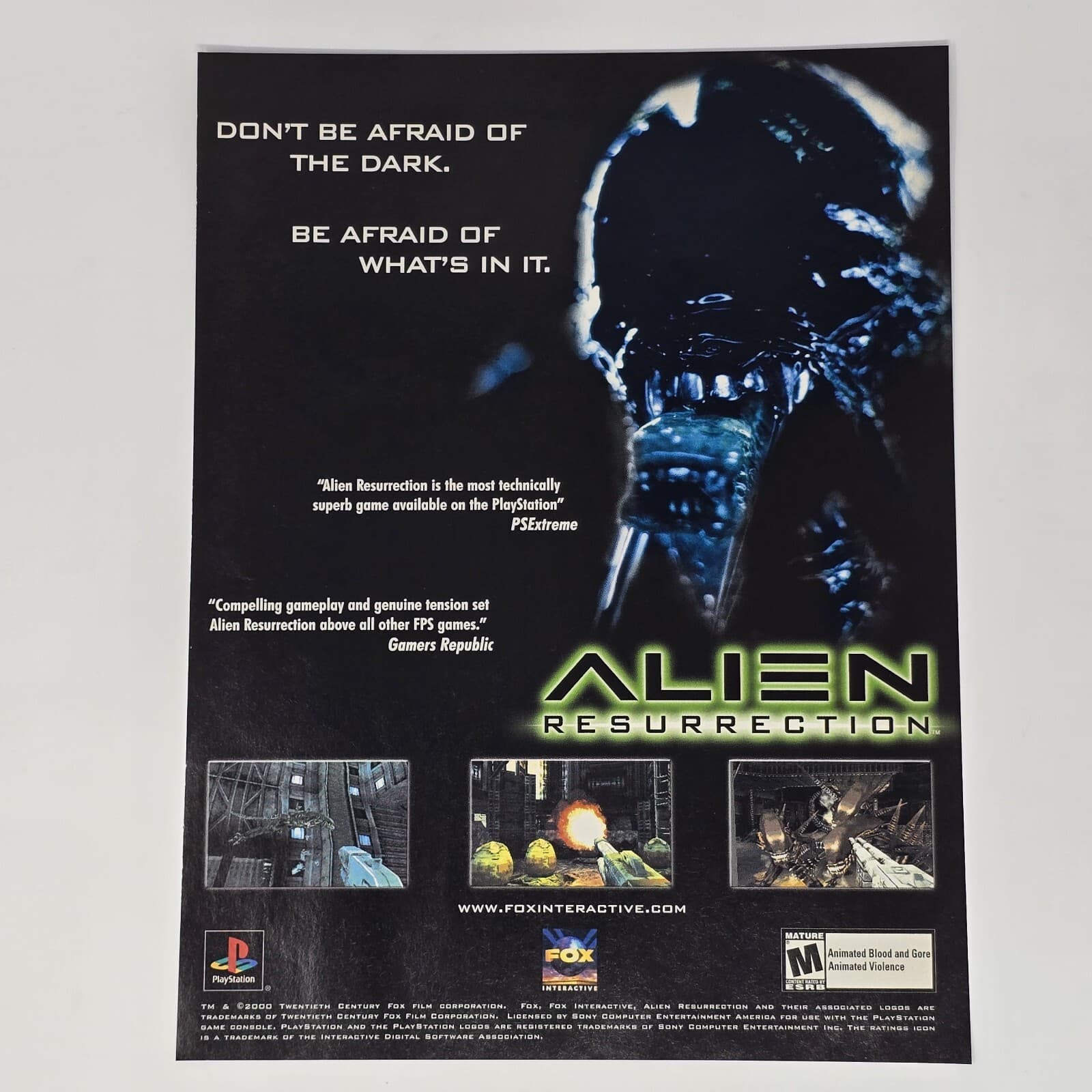 Alien Resurrection Sony PS1 Don't Be Afraid Print Ad/Poster Official Promo Art