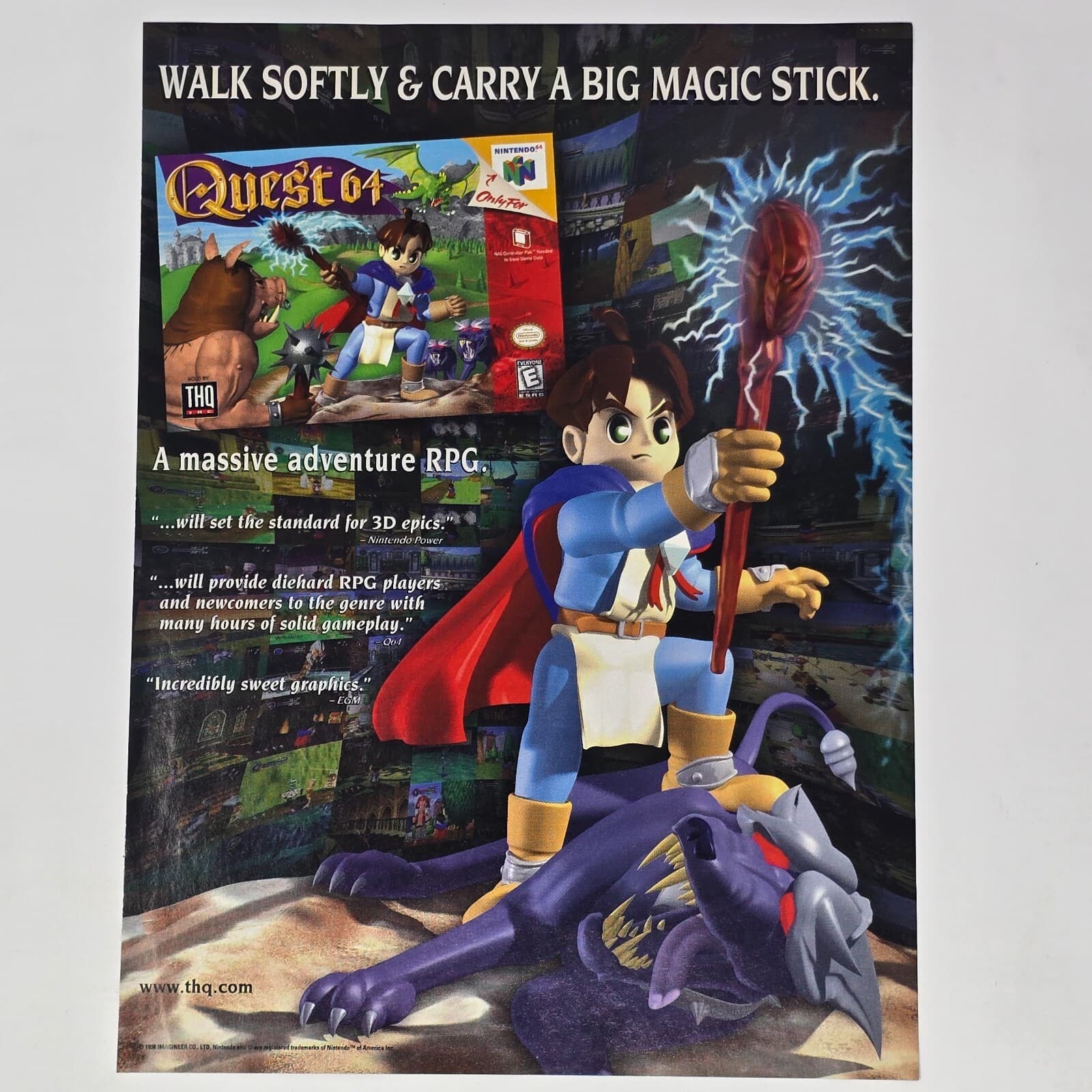 Quest 64 Nintendo N64 Walk Softly Print Ad/Poster Promo Art