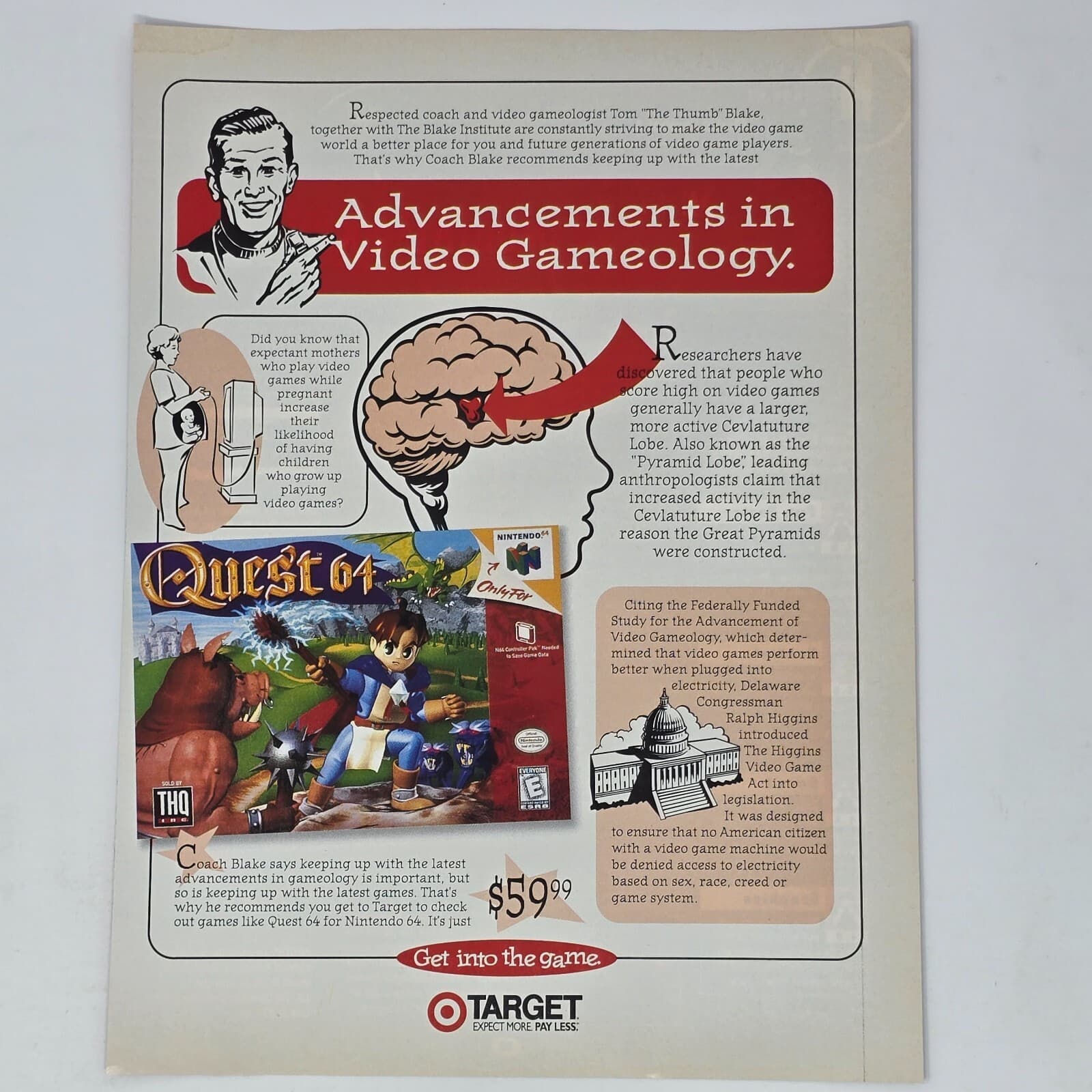 Quest 64 Nintendo N64 Target Advancements Print Ad/Poster Promo Art