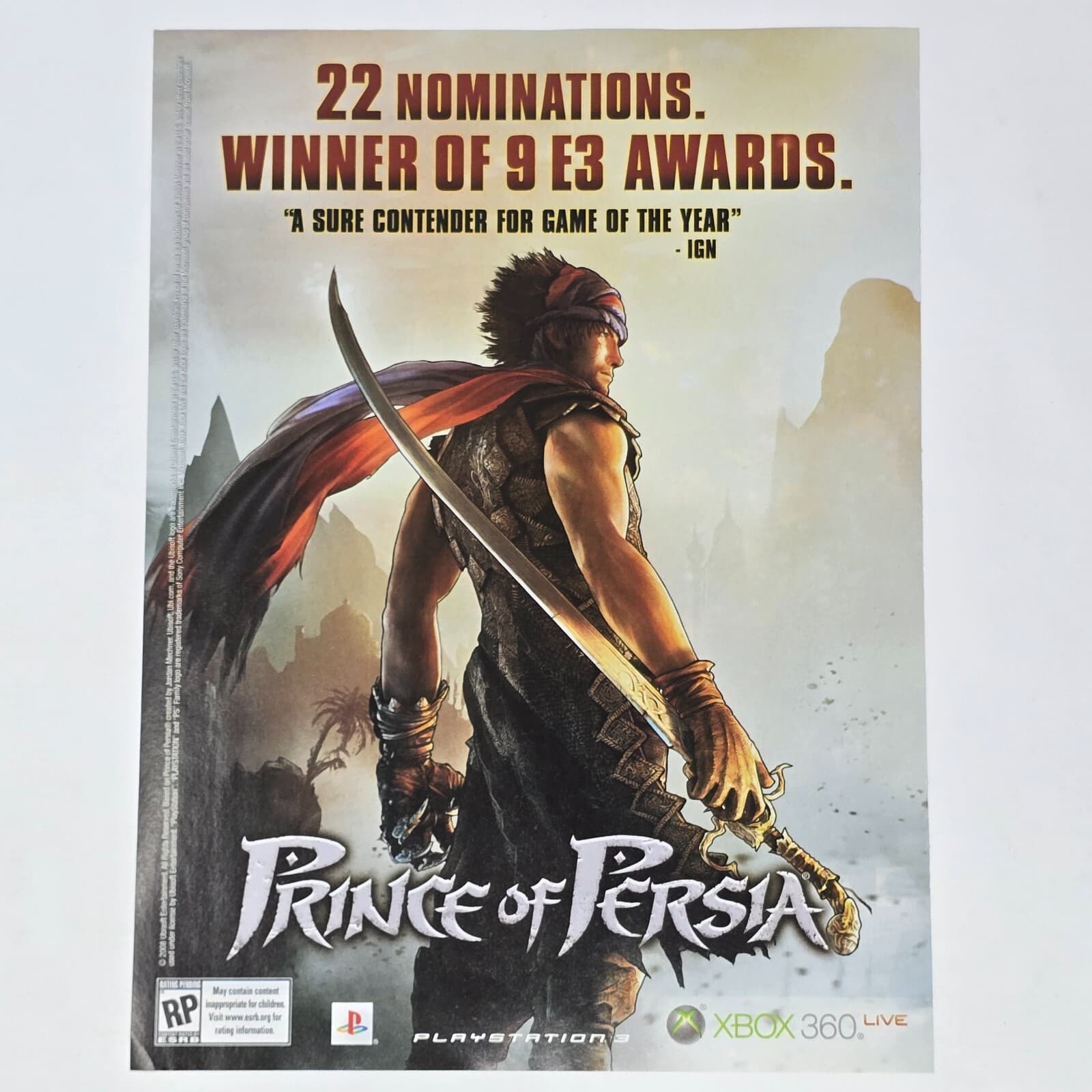 Prince of Persia PlayStation 3 PS3 Xbox 360 Winner Print Ad/Poster Promo Art