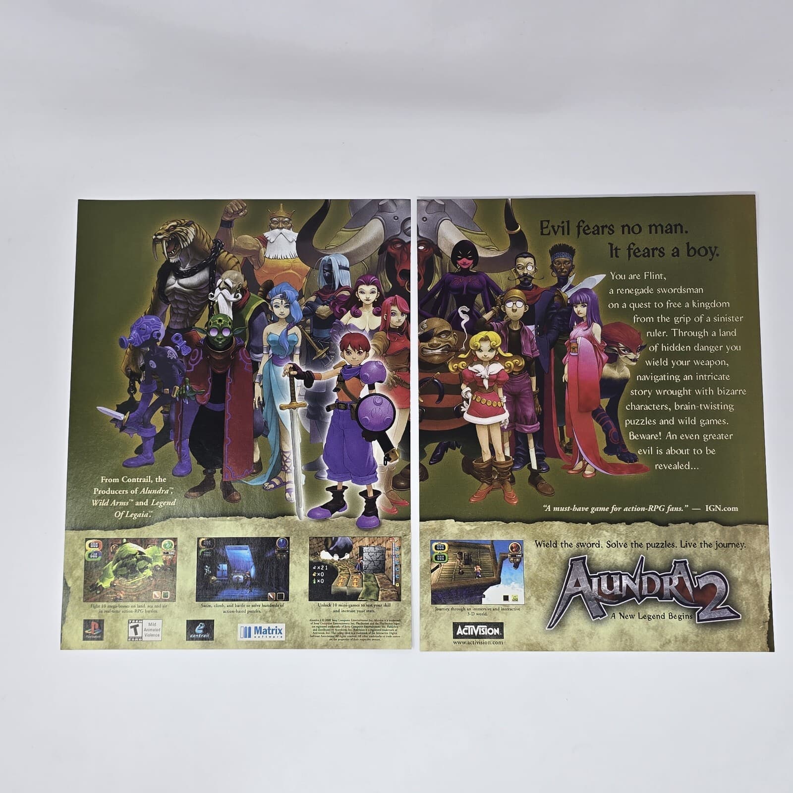Alundra 2 Sony PlayStation PS1 Evil Fears Print Ad/Poster Official Promo Art