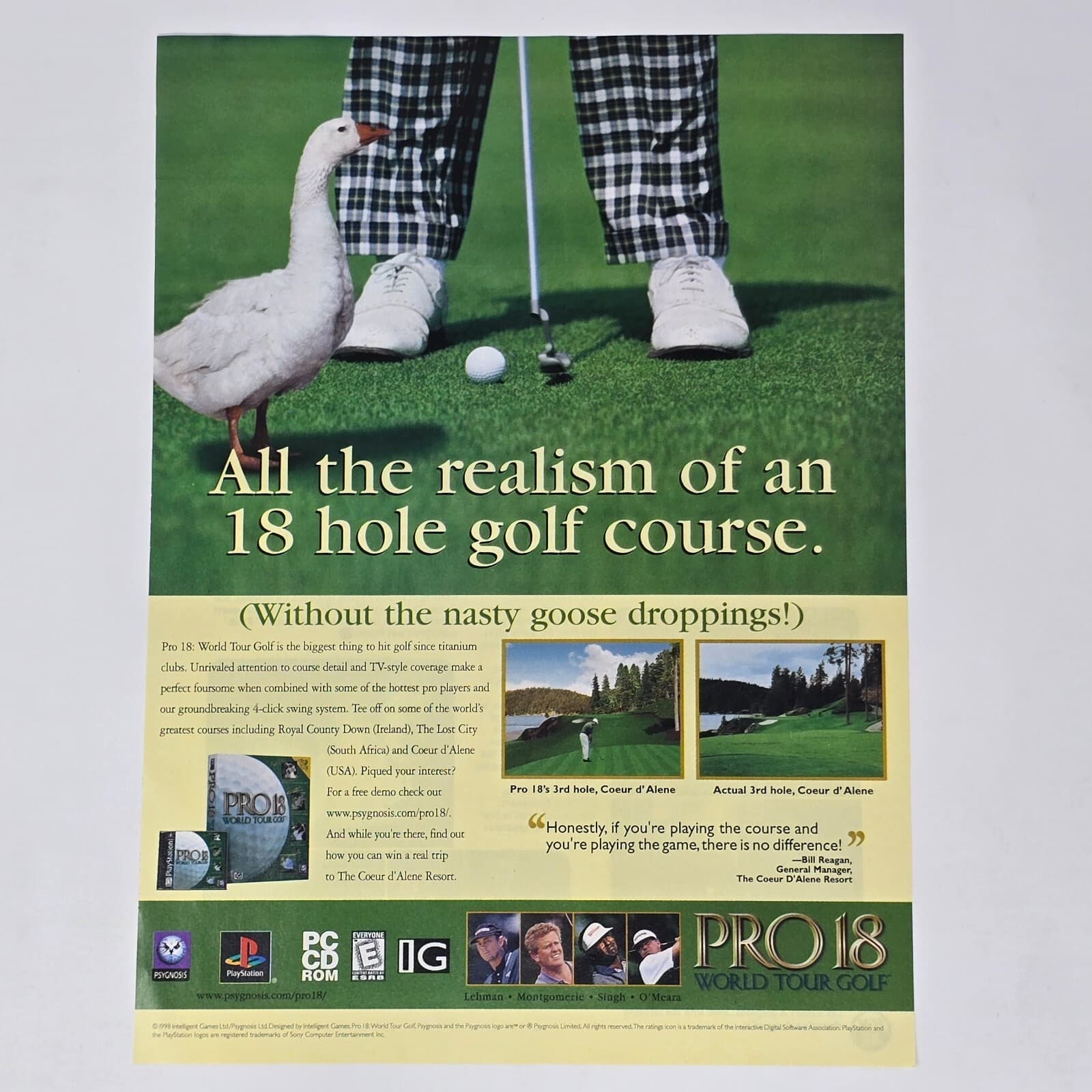 Pro 18 World Tour Golf PlayStation 1 PS1 PC Realism Print Ad/Poster Promo Art