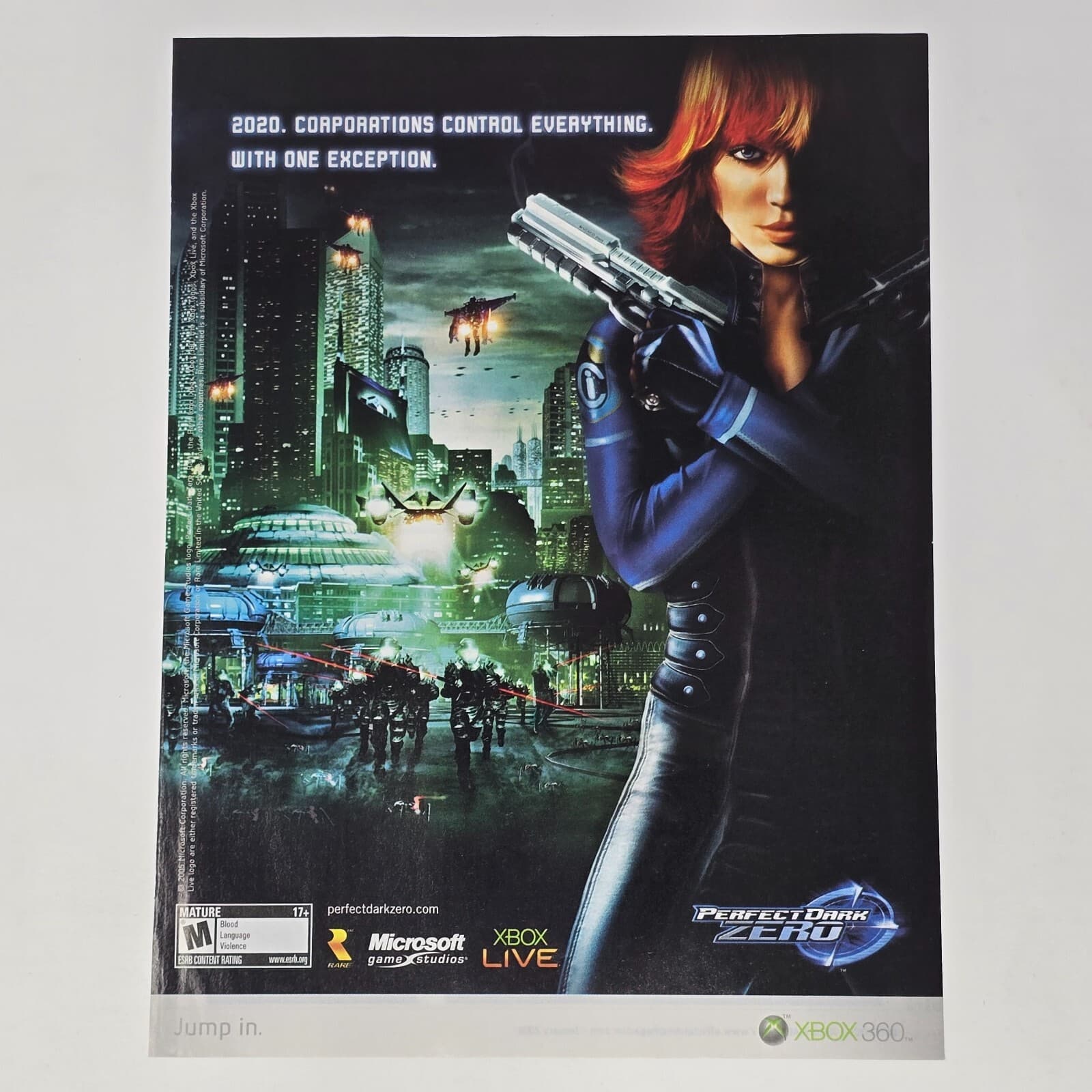 Perfect Dark Zero Microsoft Xbox 360 Corporations Print Ad/Poster Promo Art