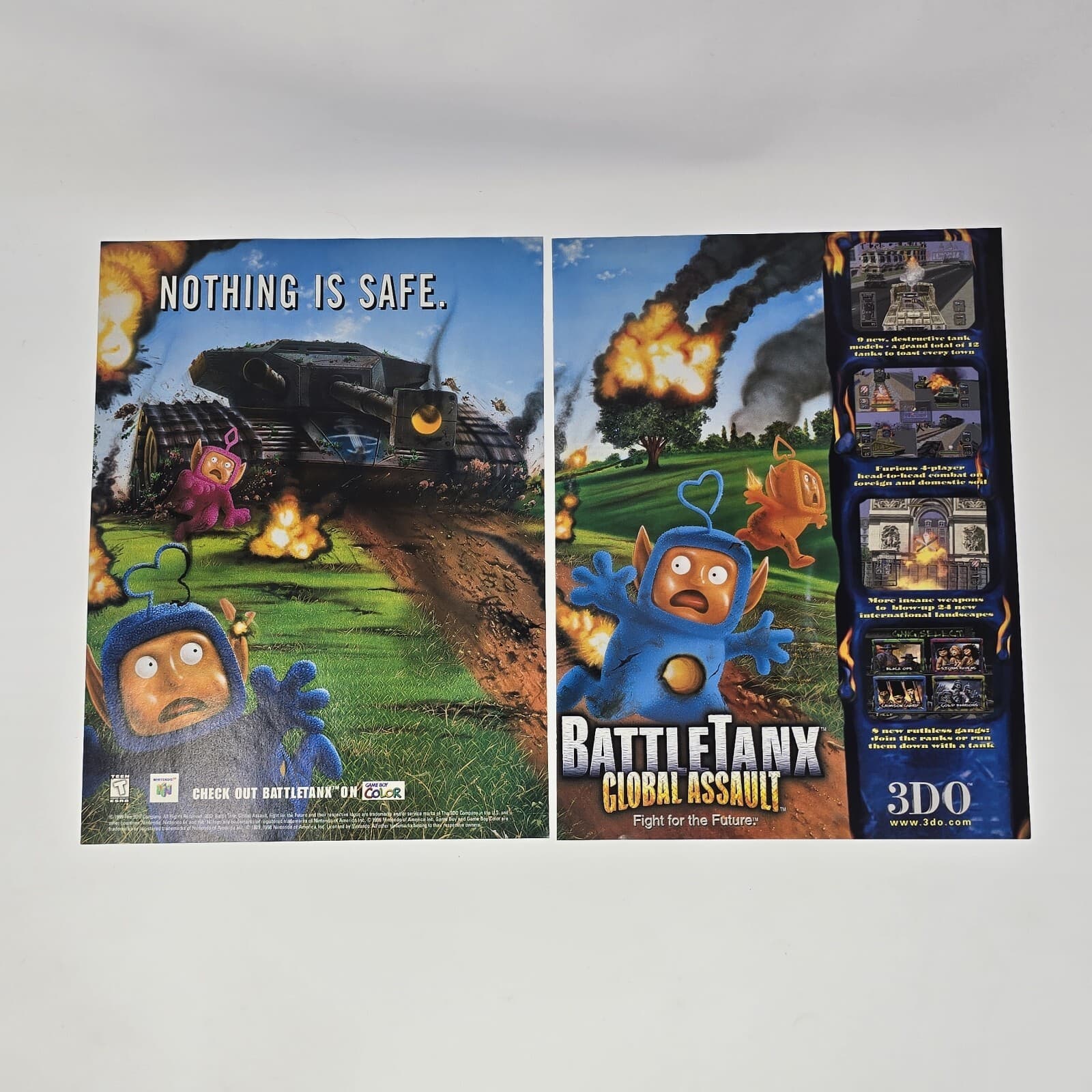 BattleTanx Global Assault N64 GameBoy Color Not Safe Print Ad/Poster Official
