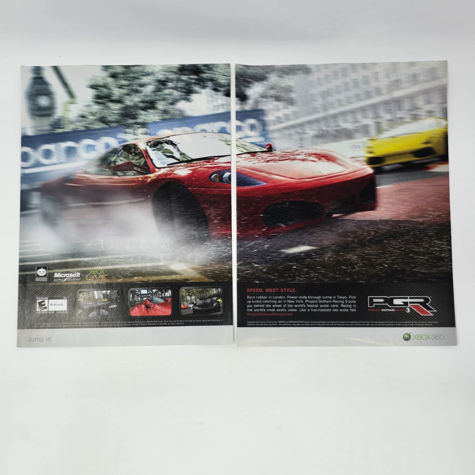 Project Gotham Racing PGR 3 Xbox 360 Style Print Ad/Poster Promo Art