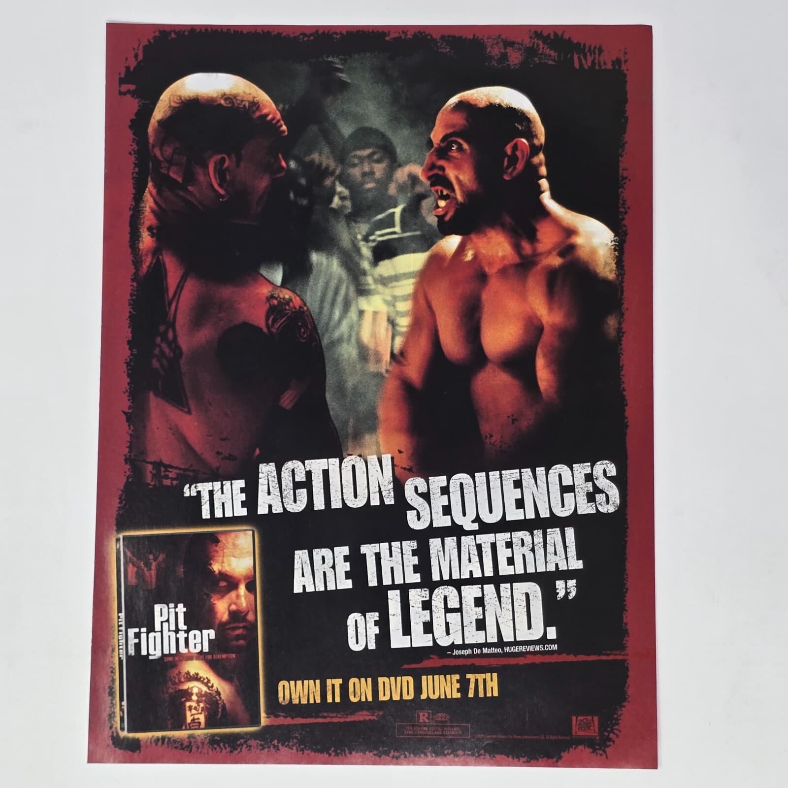 Pit Fighter Movie DVD Release Legend Print Ad/Poster Promo Art
