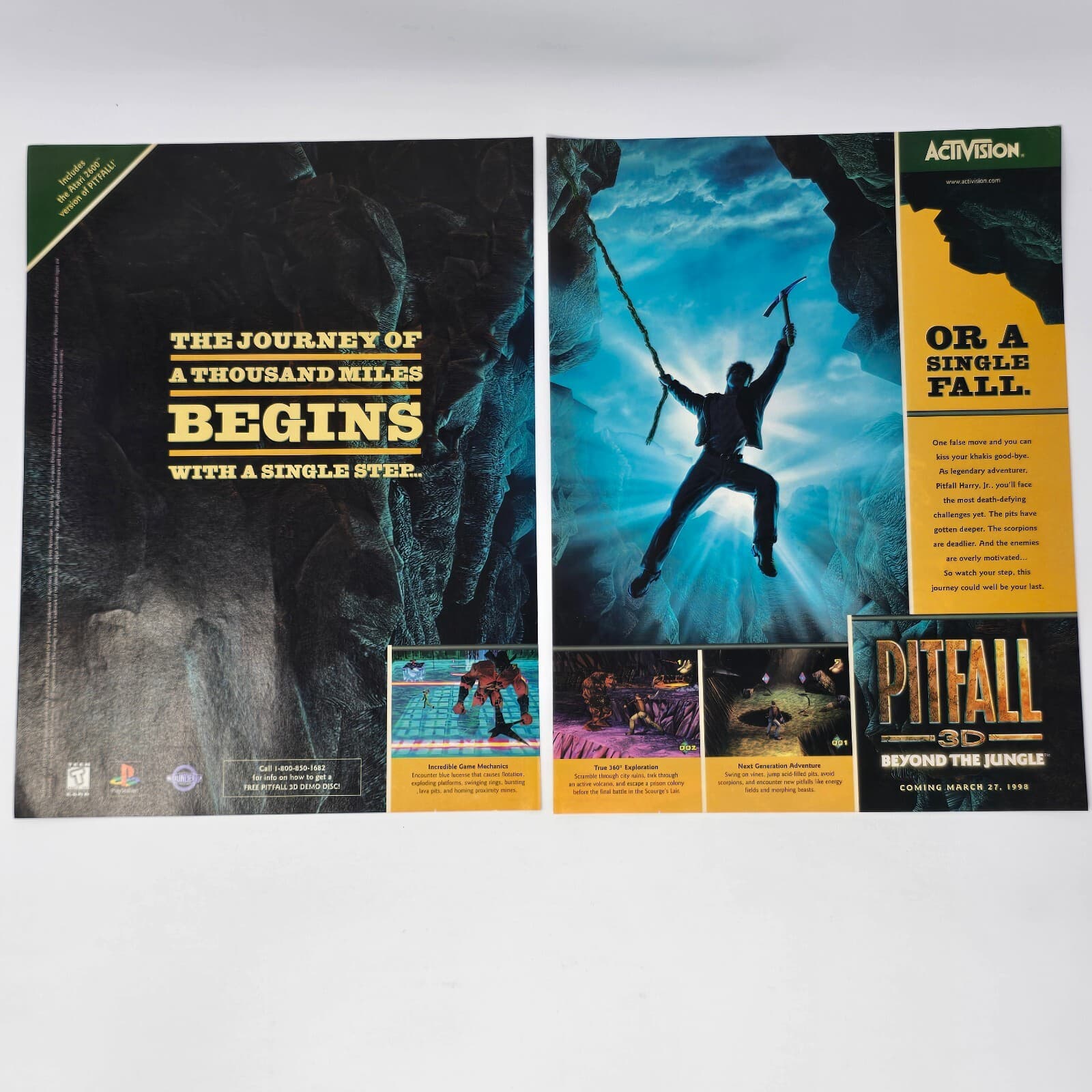 Pitfall 3D Beyond the Jungle PlayStation 1 PS1 Journey Print Ad/Poster Promo Art