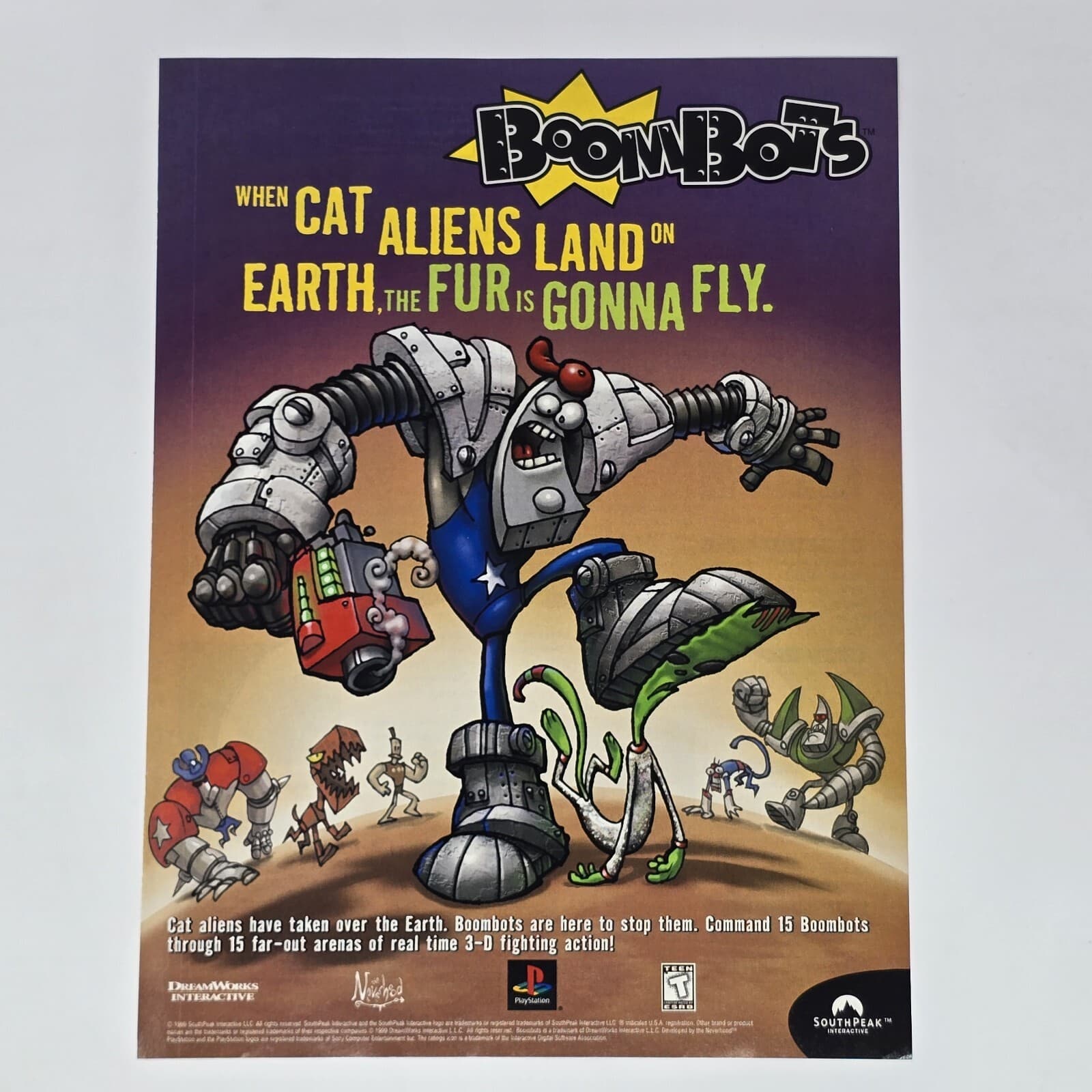 BoomBots Sony PlayStation PS1 Gonna Fly Print Ad/Poster Official Promo Art