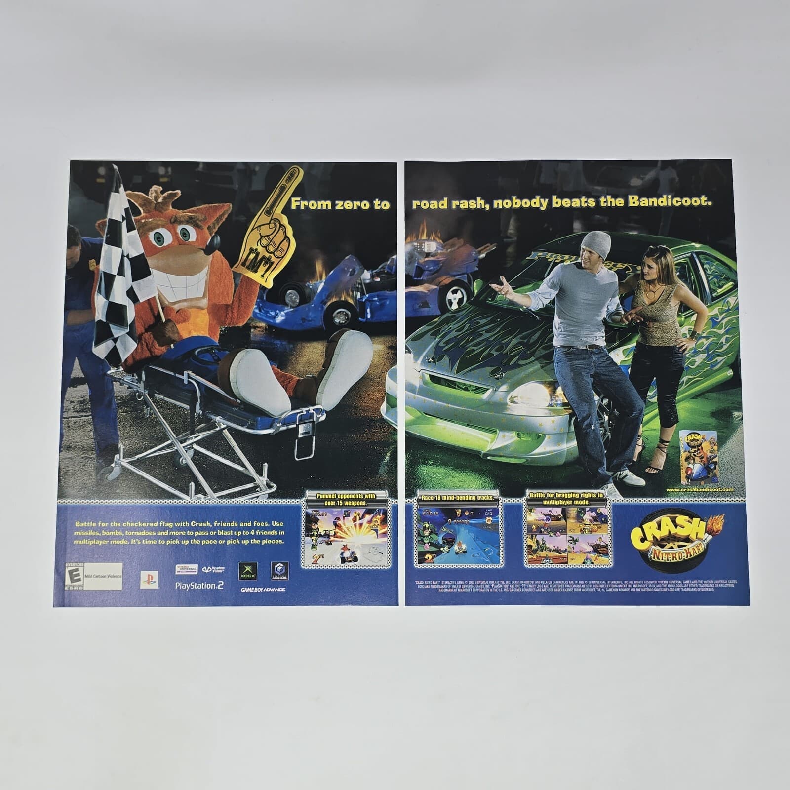 Crash Nitro Kart PS2 Xbox GameCube From Zero Print Ad/Poster Official Promo Art