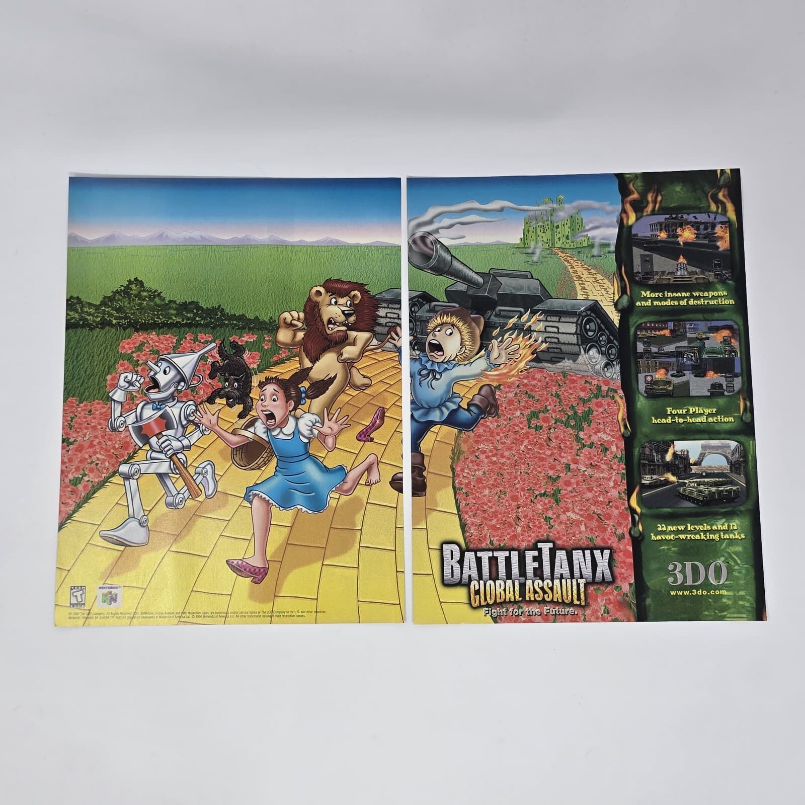 BattleTanx Global Assault N64 Yellow Brick Print Ad/Poster Official Promo Art