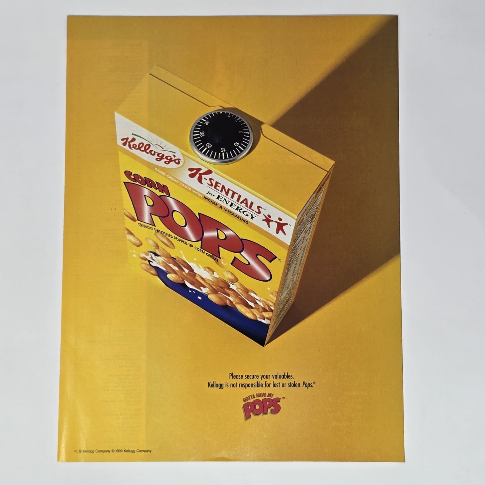 Corn Pops Kelloggs Secure Your Valuables Print Ad/Poster Official Promo Art