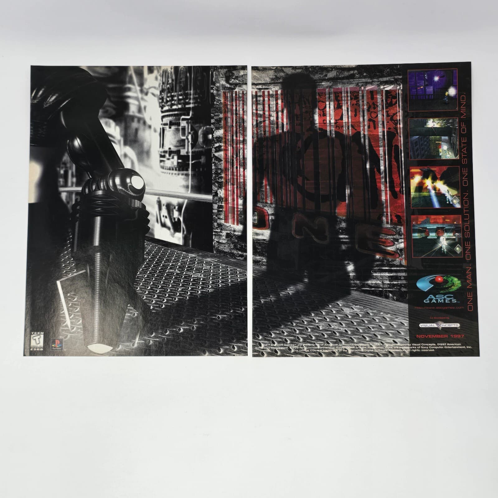 One PlayStation 1 PS1 One Man Print Ad/Poster Promo Art