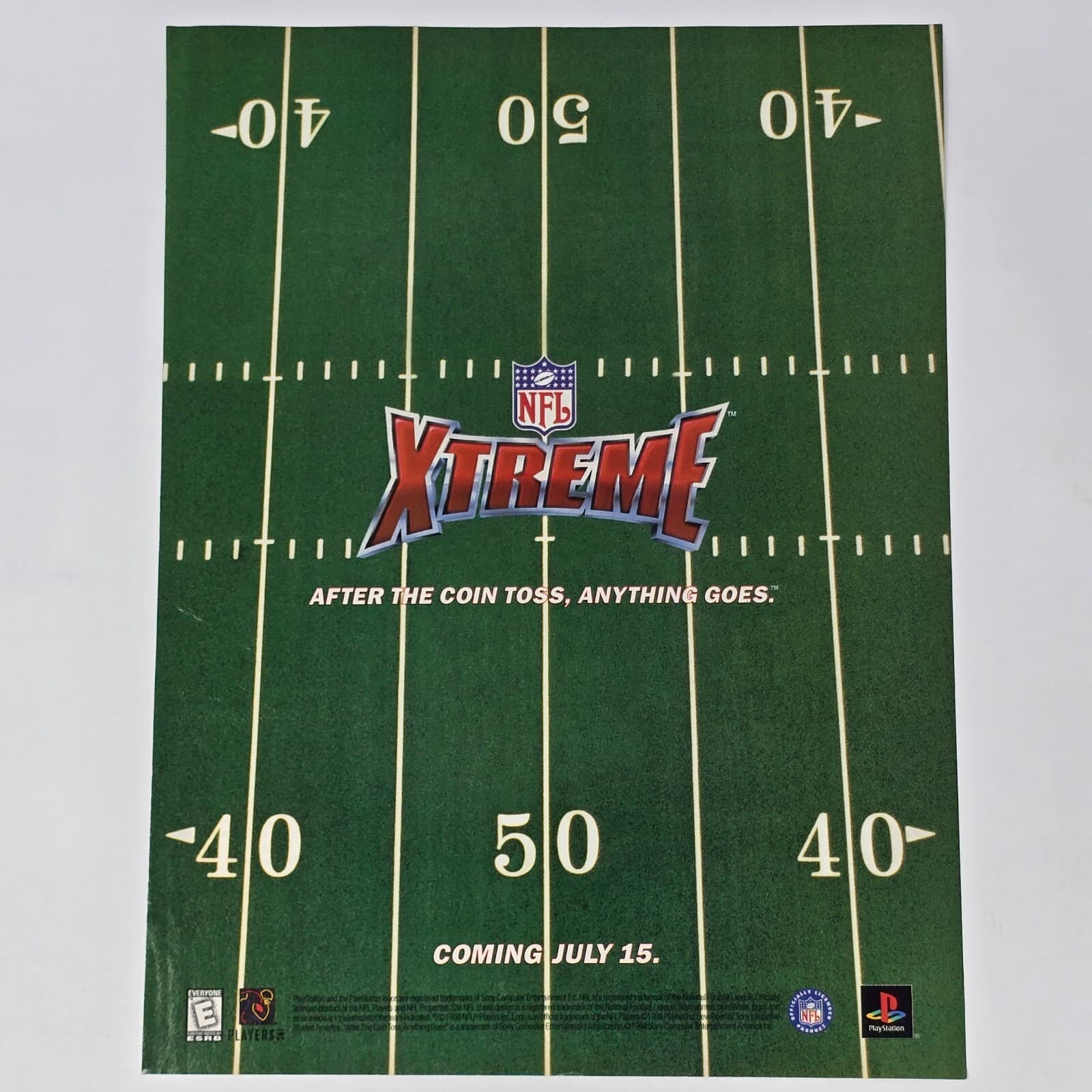 NFL Xtreme PlayStation 1 PS1 Coin Toss Print Ad/Poster Promo Art