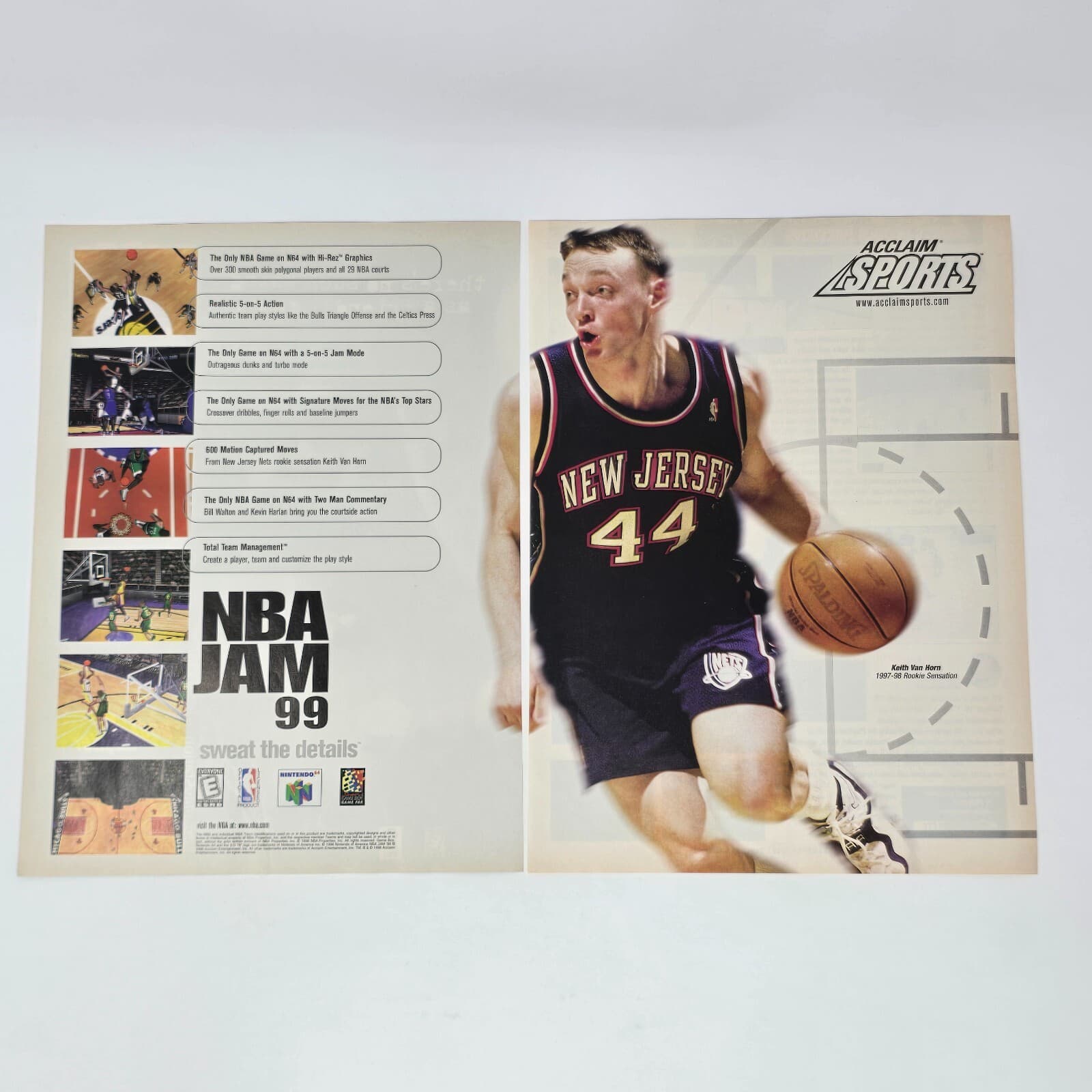 NBA Jam 99 Nintendo 64 N64 Sweat the Details Print Ad/Poster Promo Art