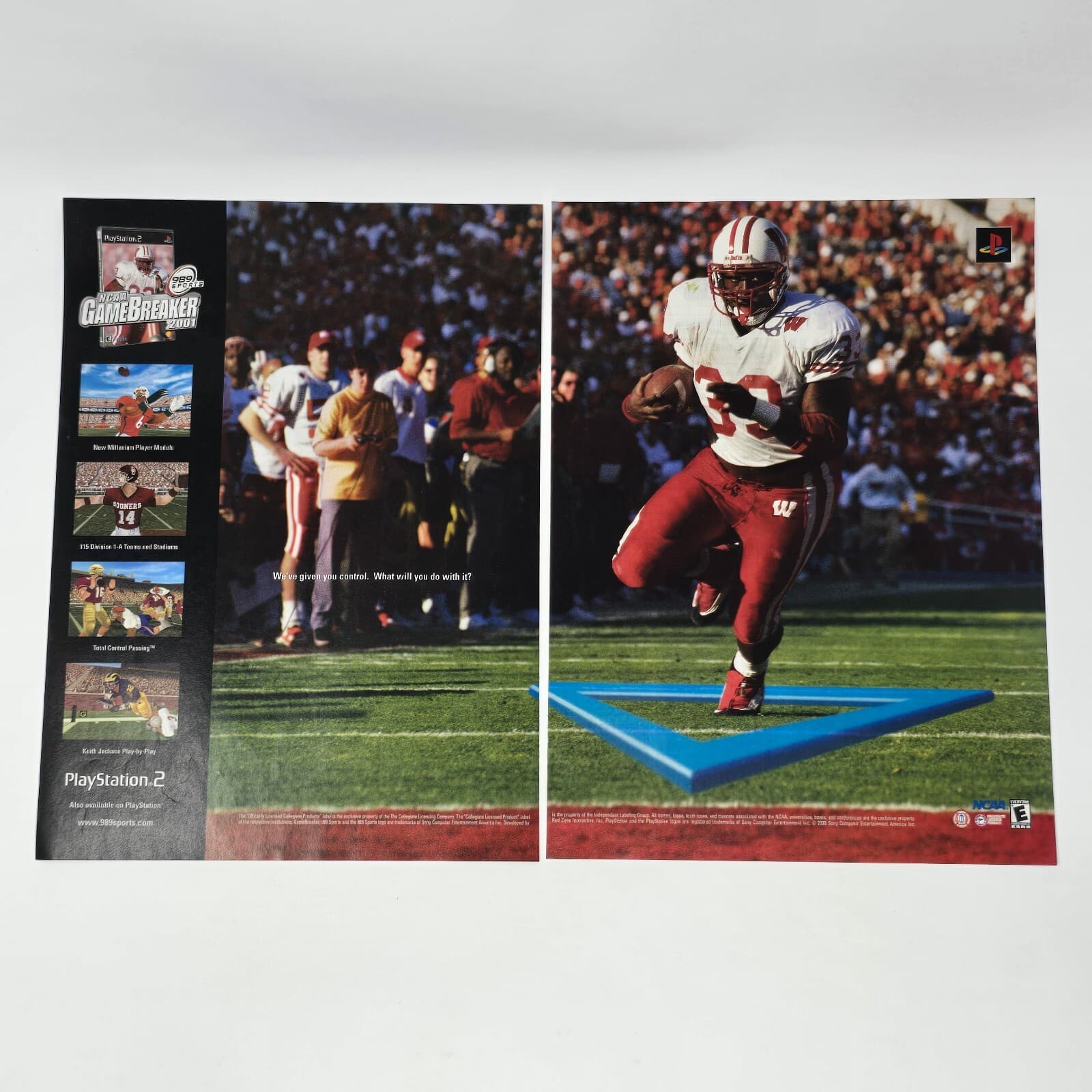 NCAA GameBreaker 2001 PlayStation 2 PS2 Control Print Ad/Poster Promo Art
