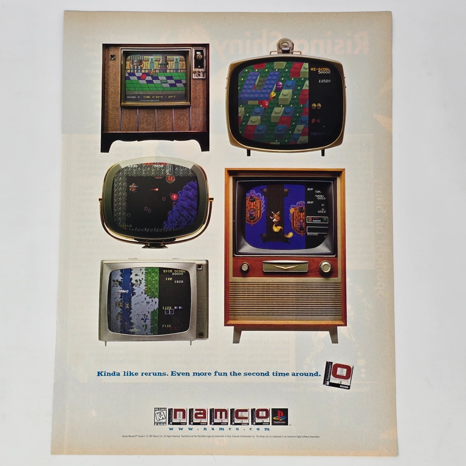 Namco Museum Vol 5 PlayStation 1 PS1 Reruns Print Ad/Poster Promo Art
