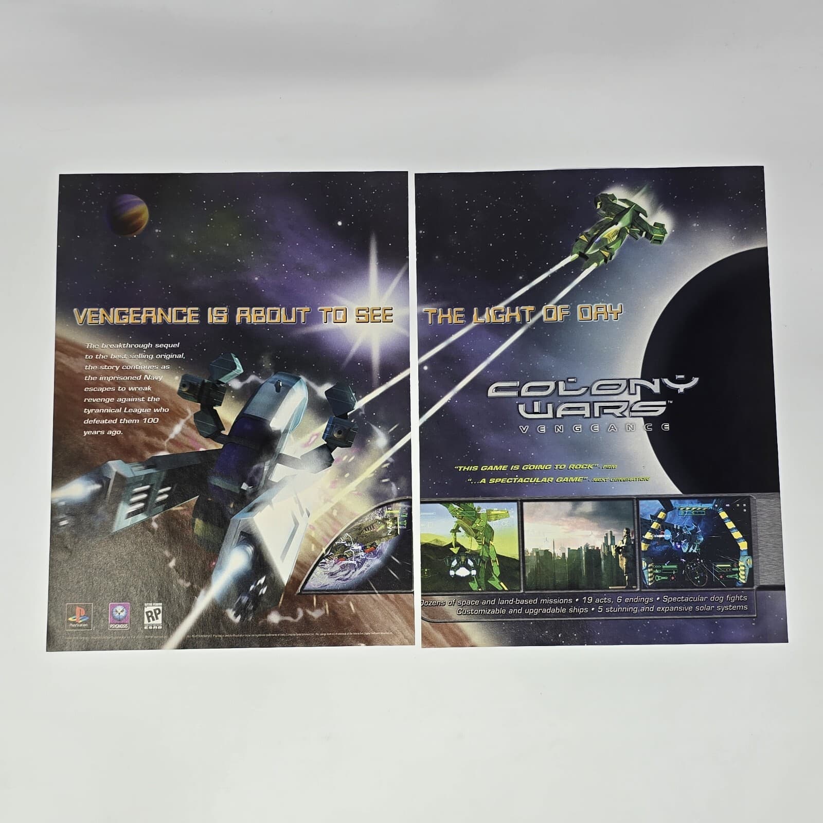 Colony Wars Vengeance Sony PS1 Light of Day Print Ad/Poster Official Promo Art