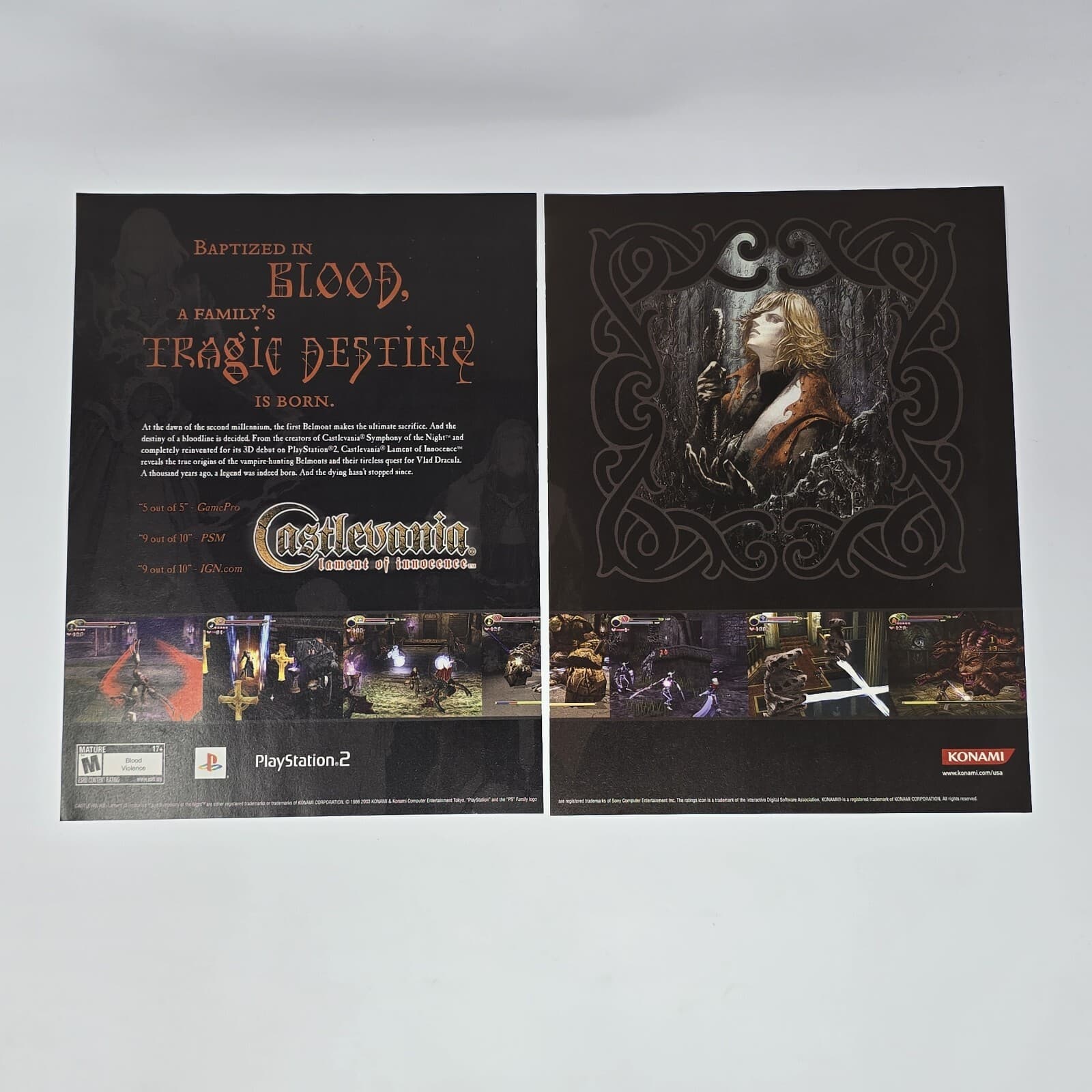 Castlevania Lament of Innocence PS2 Baptized Print Ad/Poster Official Promo Art