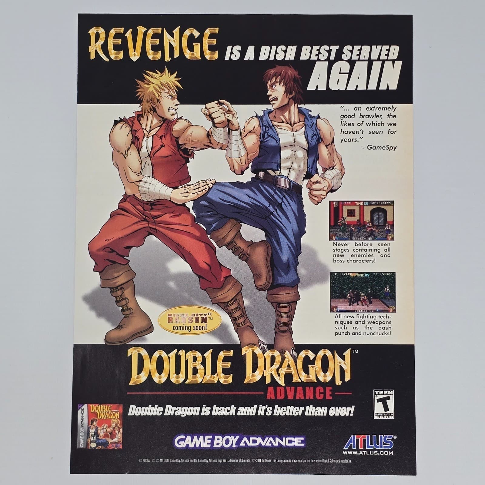 Double Dragon Advance Game Boy Advance Authentic Magazine Ad