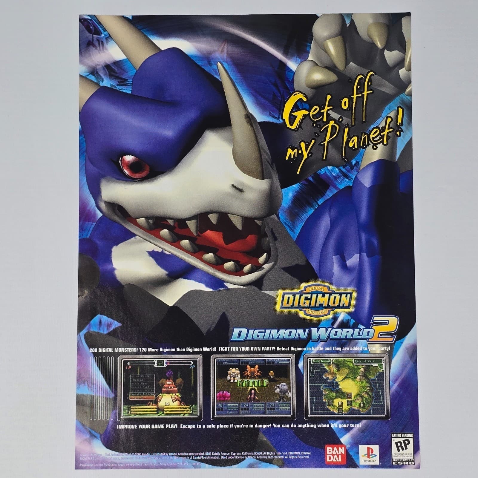 Digimon World 2 PlayStation PS1 Authentic Magazine Ad
