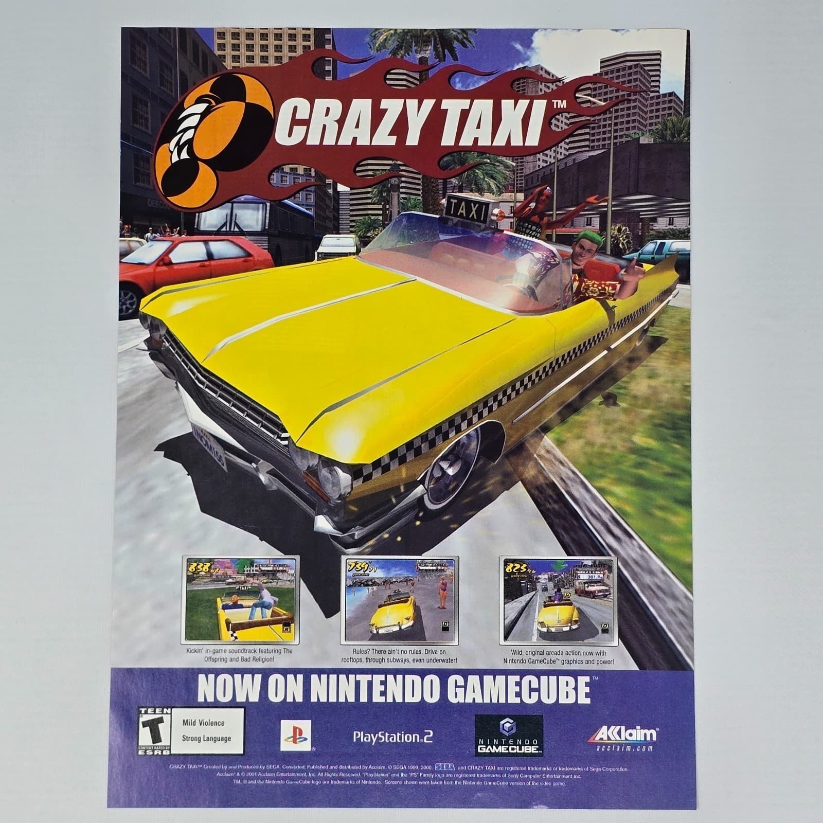 Crazy Taxi PlayStation 2 PS2 GameCube Authentic Magazine Ad