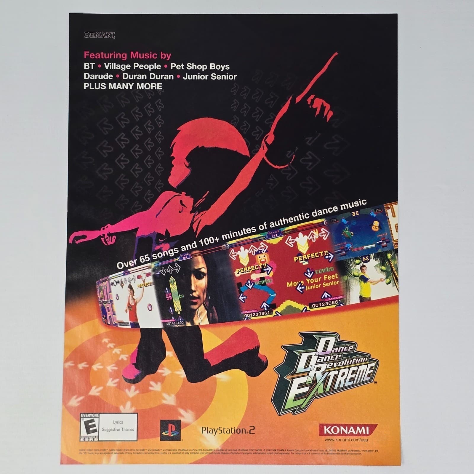 Dance Dance Revolution Extreme PlayStation 2 PS2 Authentic Magazine Ad