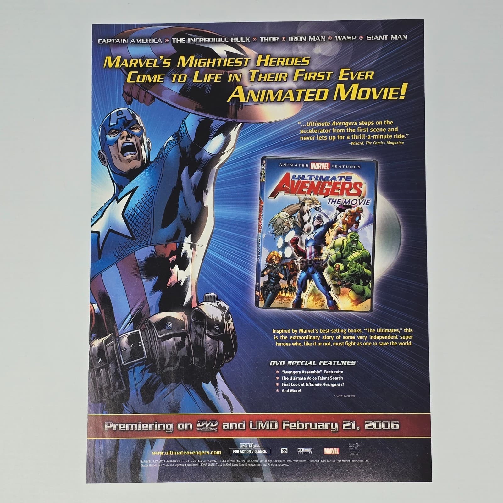 Ultimate Avengers The Movie DVD Animated Print Ad/Poster