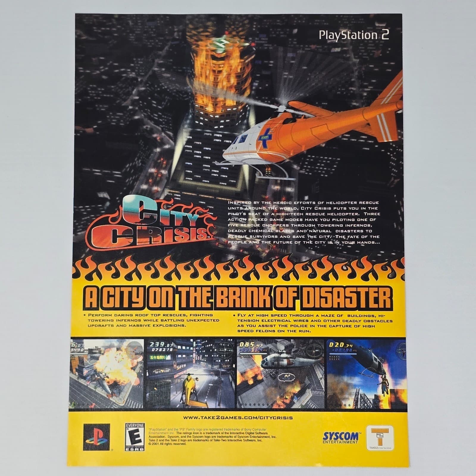 City Crisis PlayStation 2 PS2 Authentic Magazine Ad