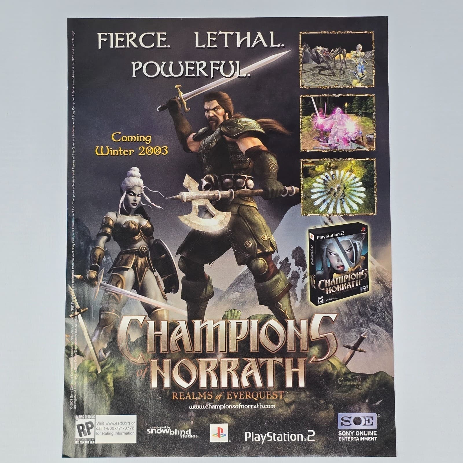 Champions Of Norrath Realms Of Everquest PlayStation 2 PS2 Authentic Magazine Ad
