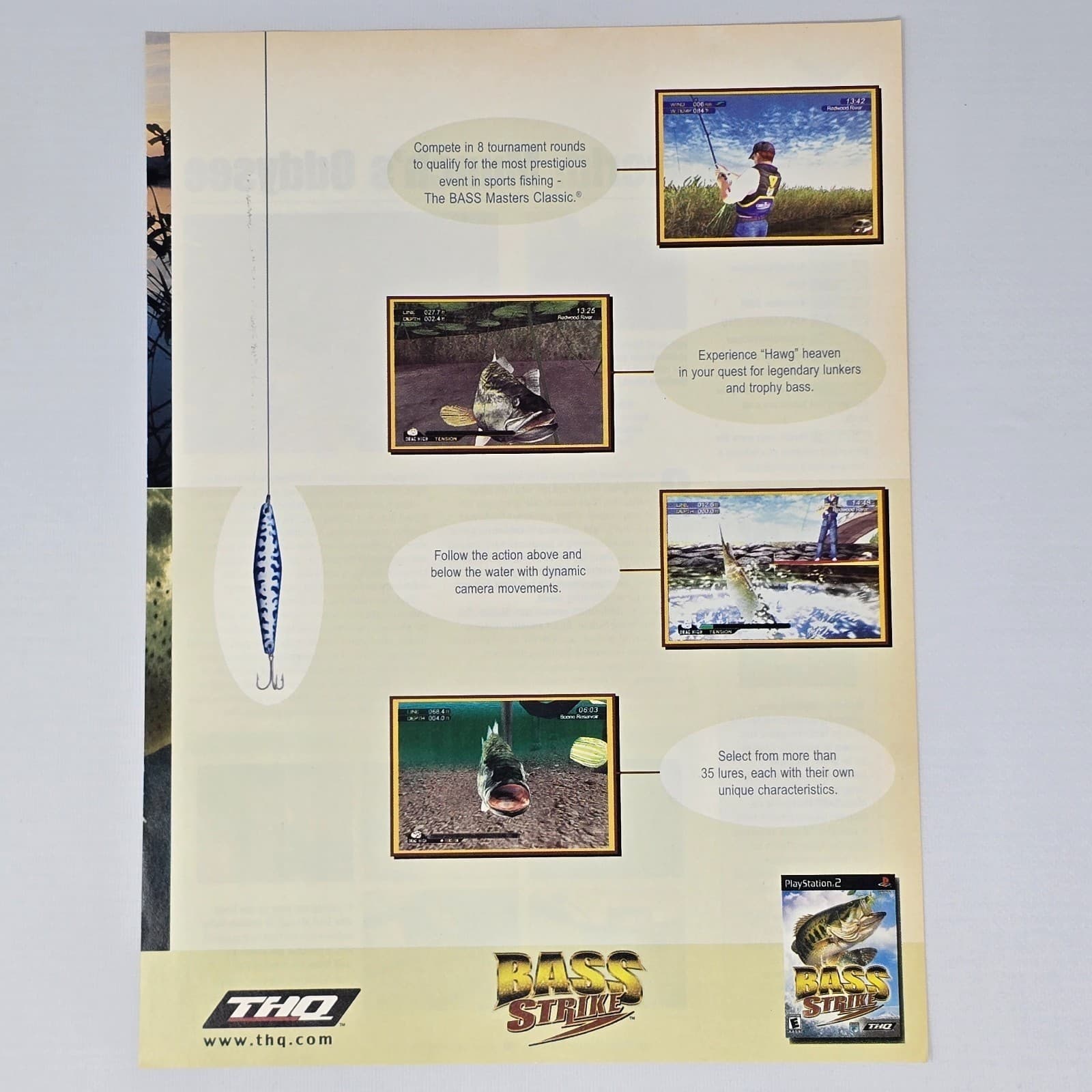 Bass Strike PlayStation 2 PS2 Authentic Magazine Ad