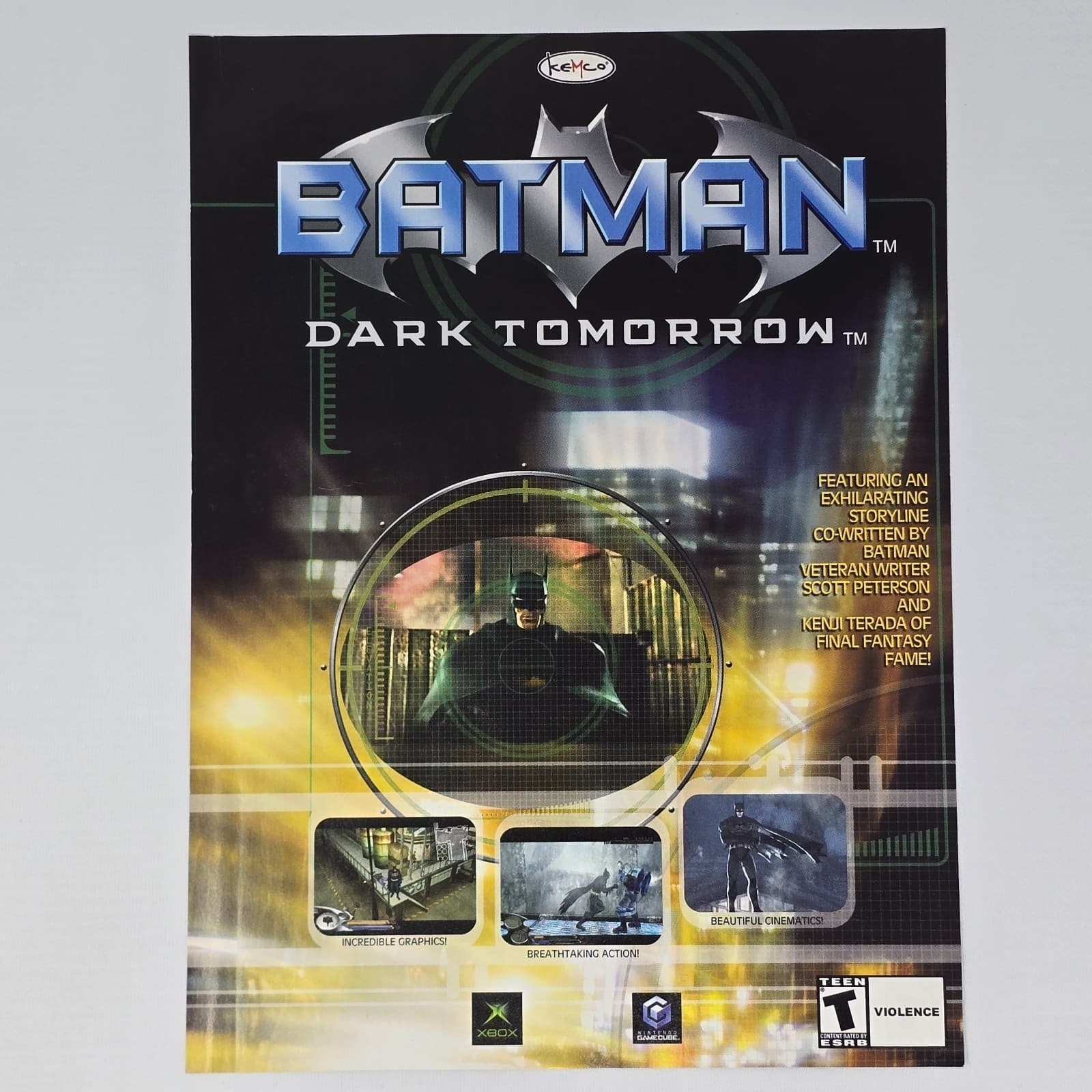 Batman Dark Tomorrow Xbox GameCube Authentic Magazine Ad
