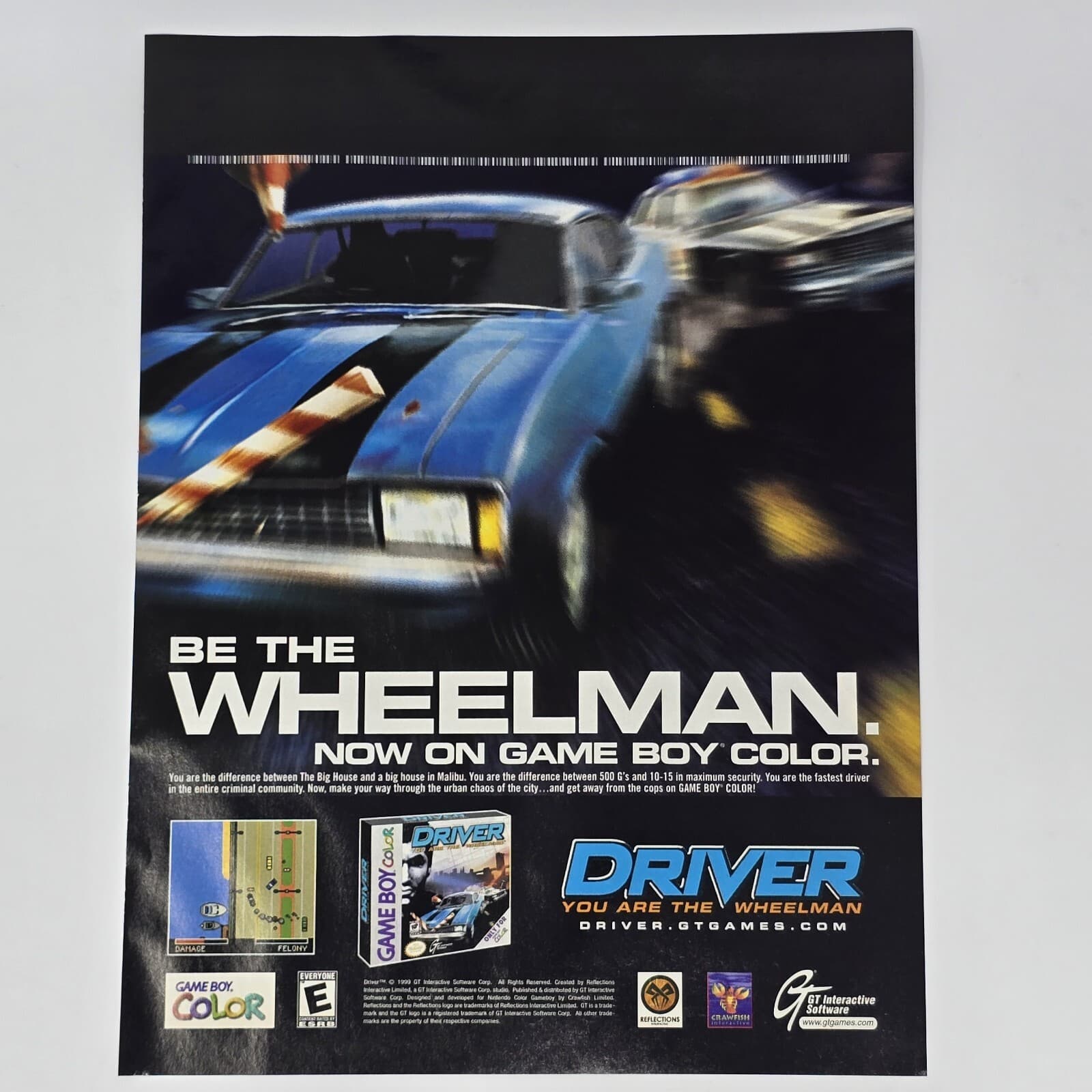 Driver Nintendo GameBoy Color Be the Wheelman Print Ad/Poster Official Promo Art