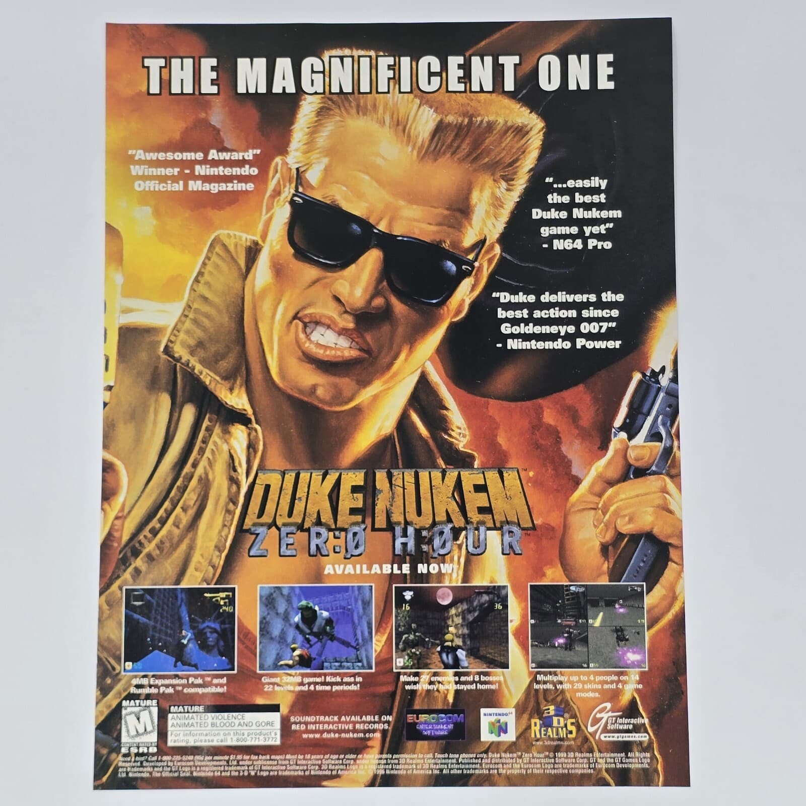 Duke Nukem Zero Hour Nintendo N64 Magnificent Print Ad/Poster Official Promo Art