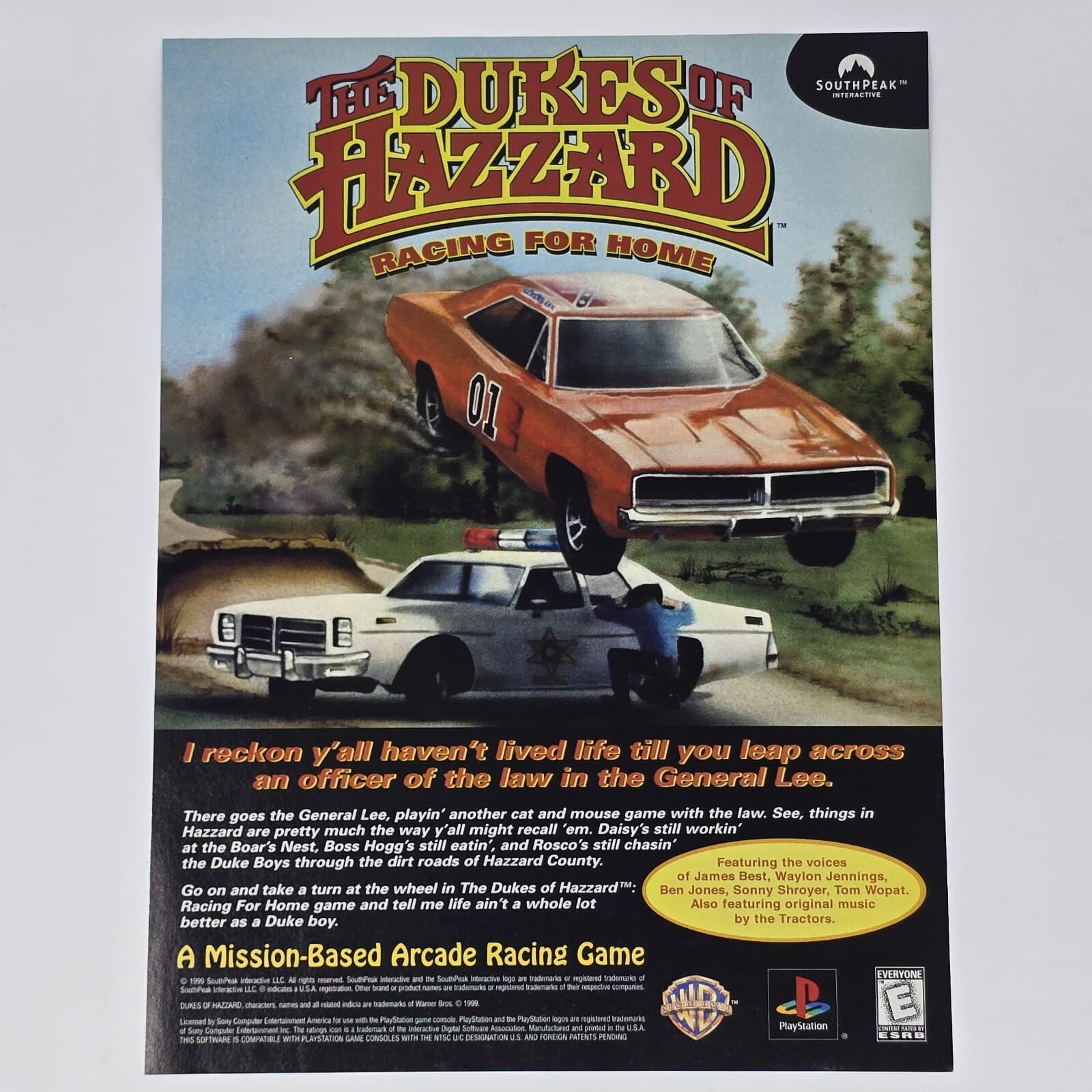 The Dukes of Hazzard PlayStation PS1 I Reckon Print Ad/Poster Official Promo Art