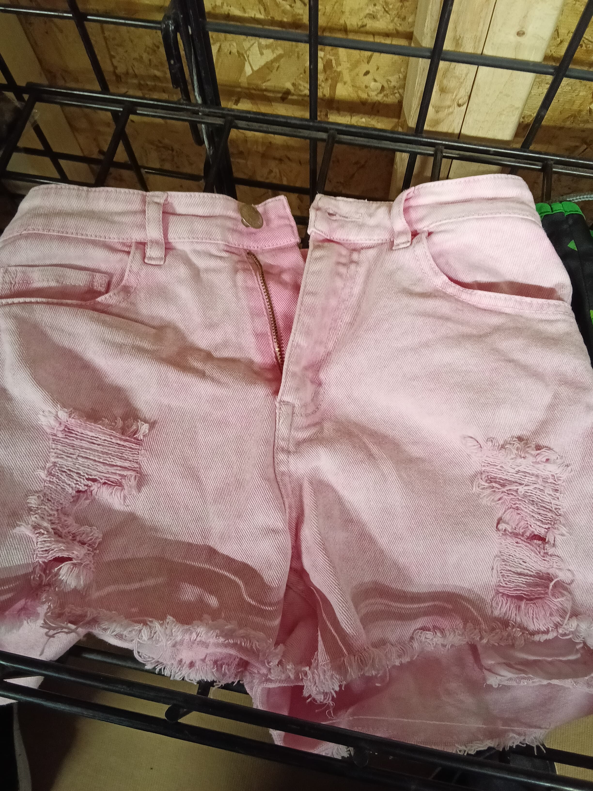 Justice Girls Pink Distressed Denim Shorts Size 14