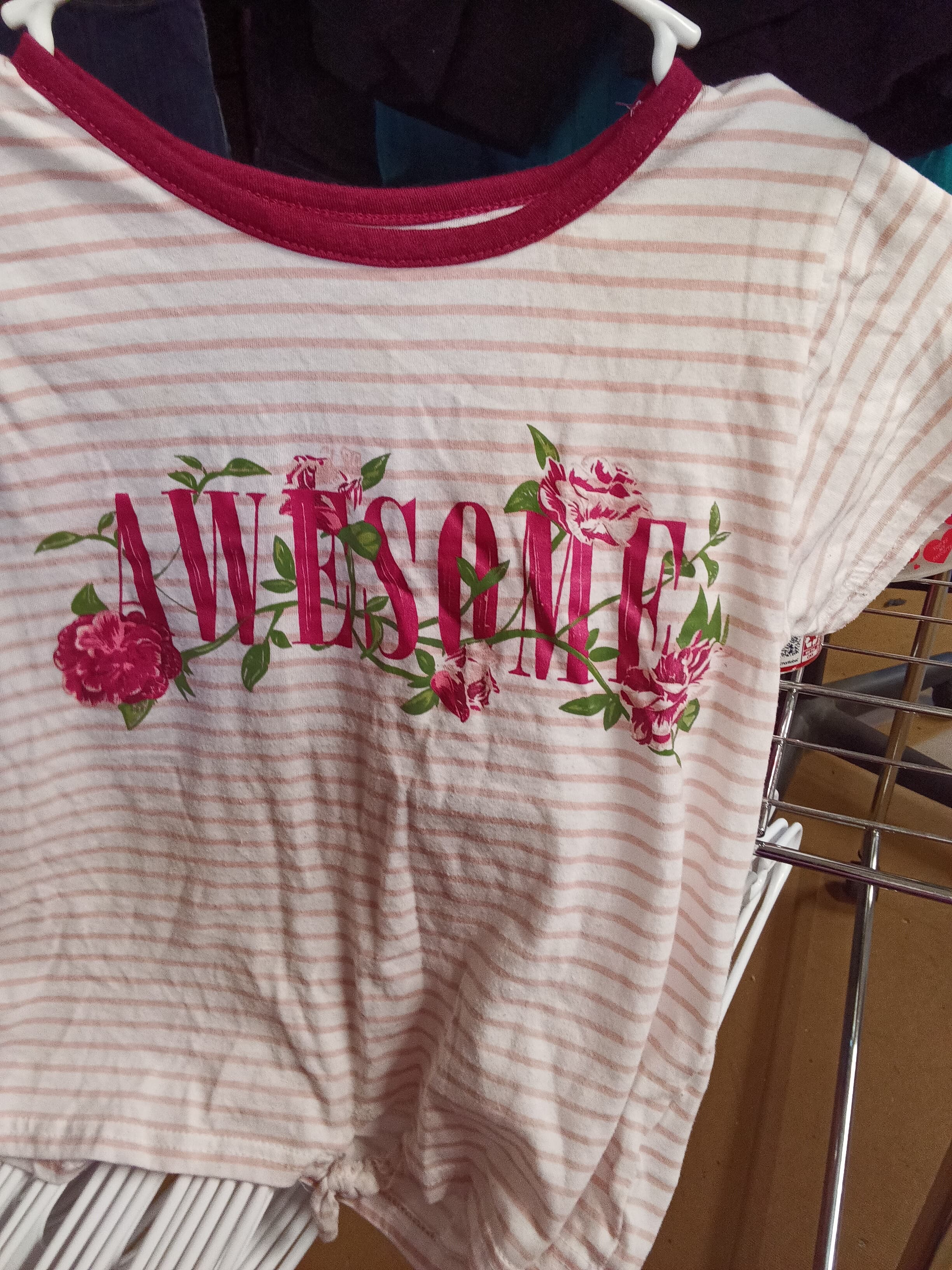 Pink Velvet Girls' Striped T-Shirt Size 12