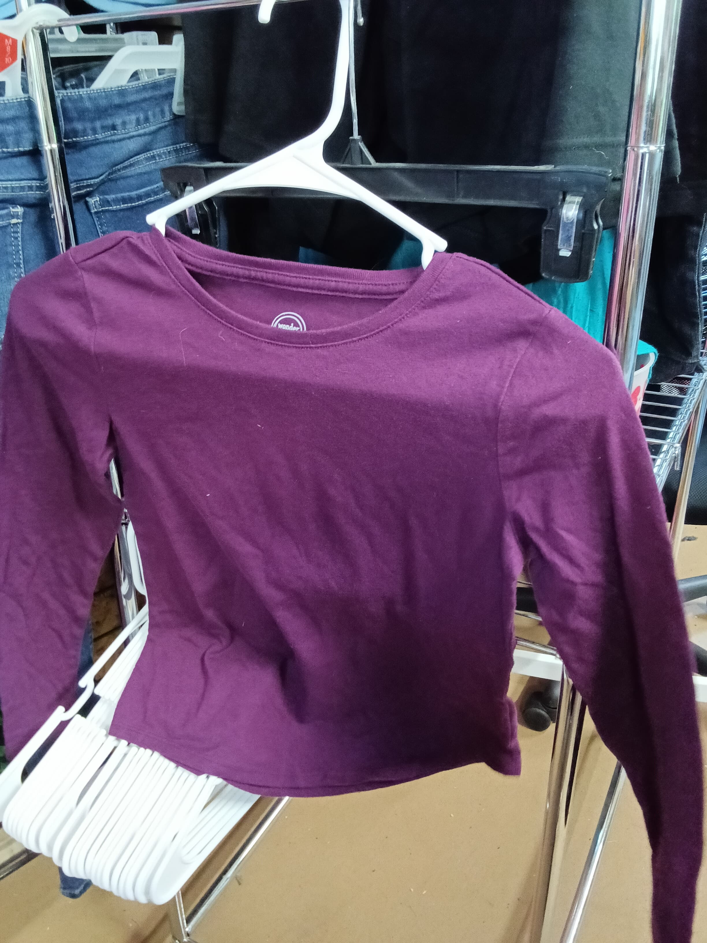 Wonder Nation Kids Long Sleeve Shirt Size 10-12 Purple