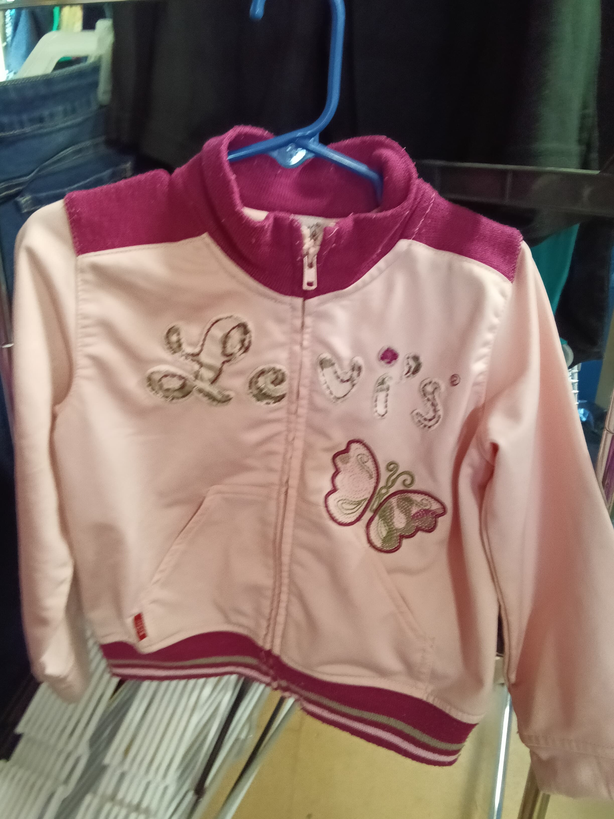 Levi's Toddler Girls' Pink Jacket 3T with Butterfly Design