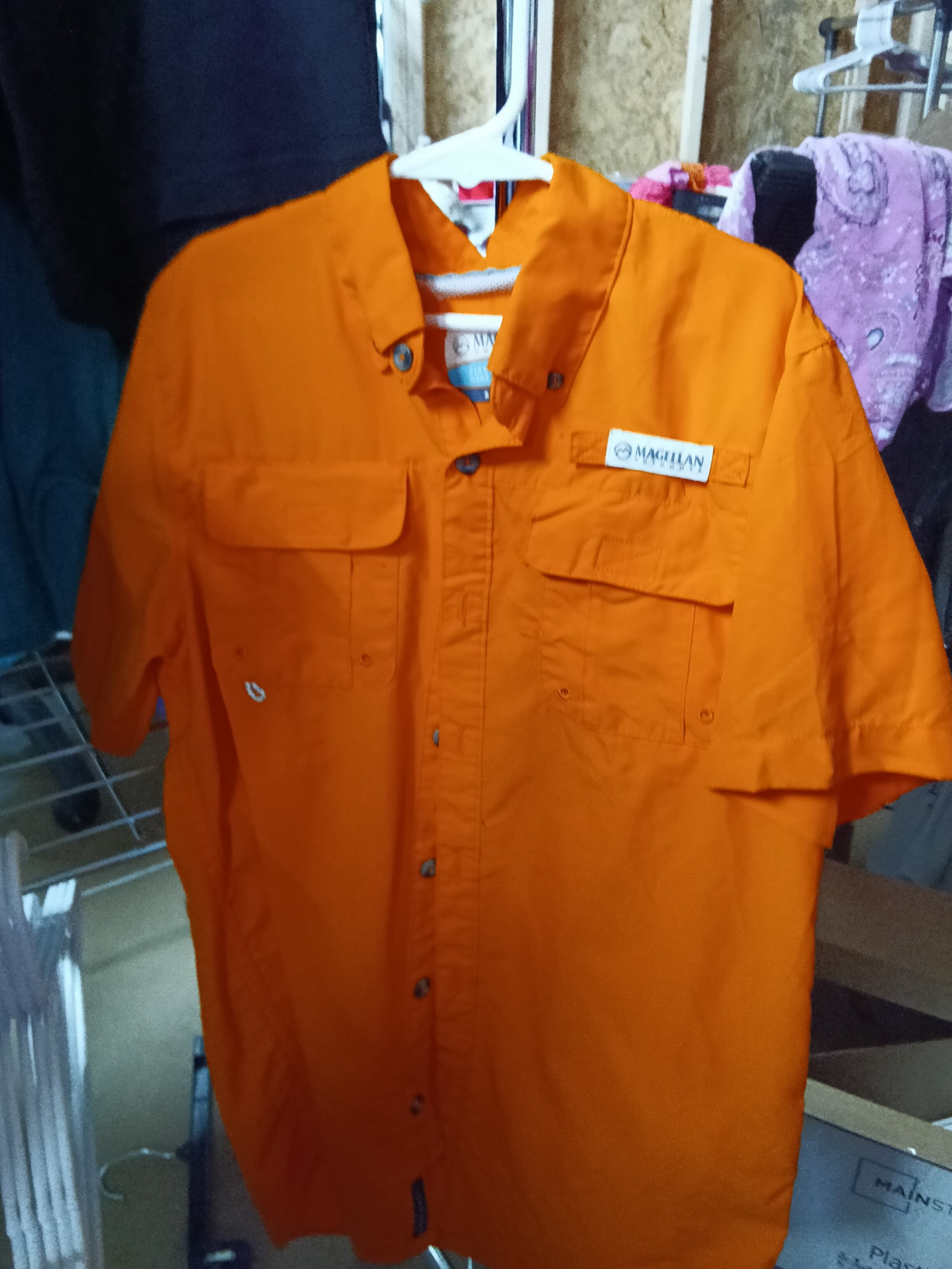 Magellan Outdoors Men's Orange Fishing Shirt M