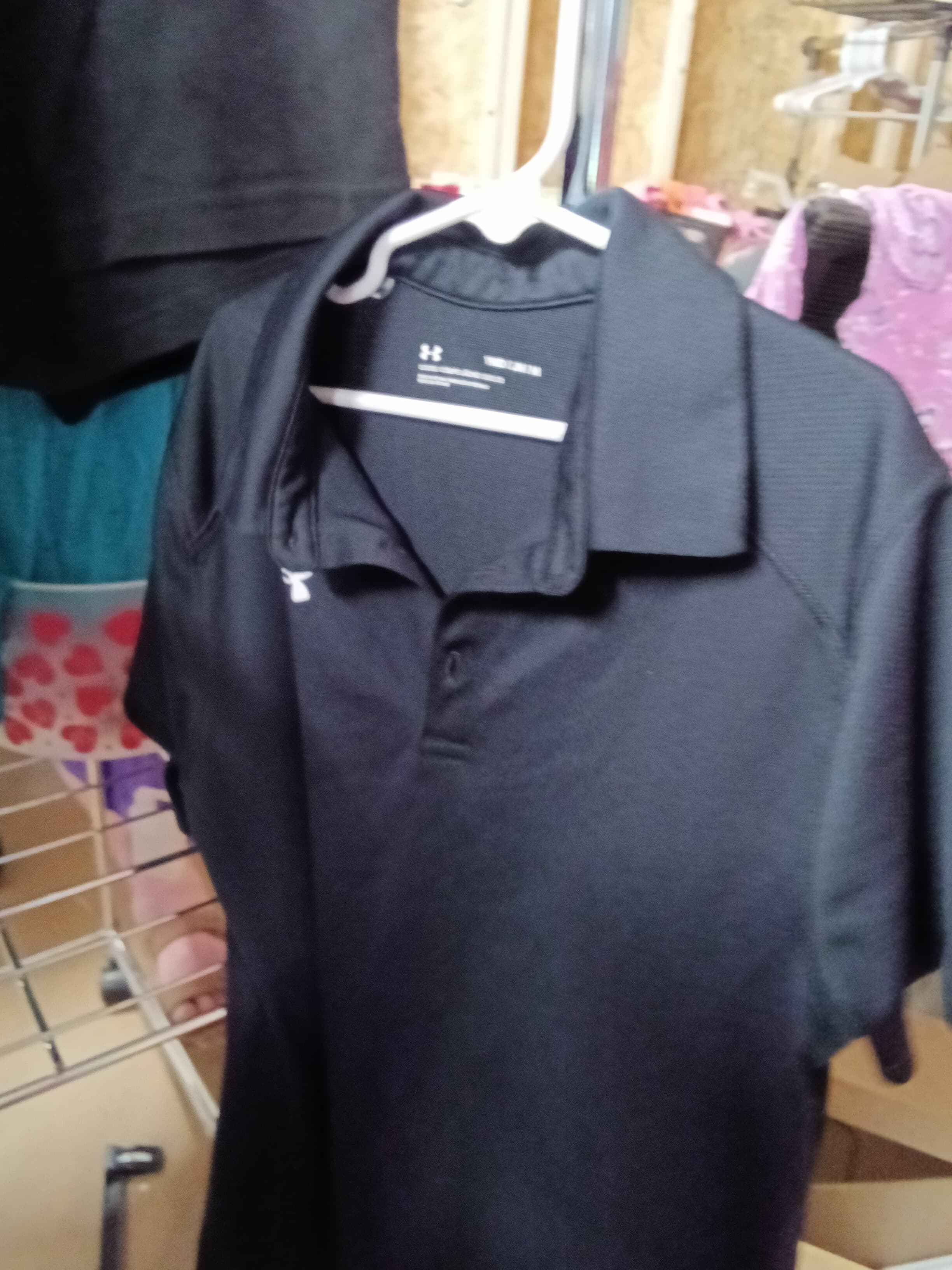 Under Armour Youth Medium Black Polo Shirt