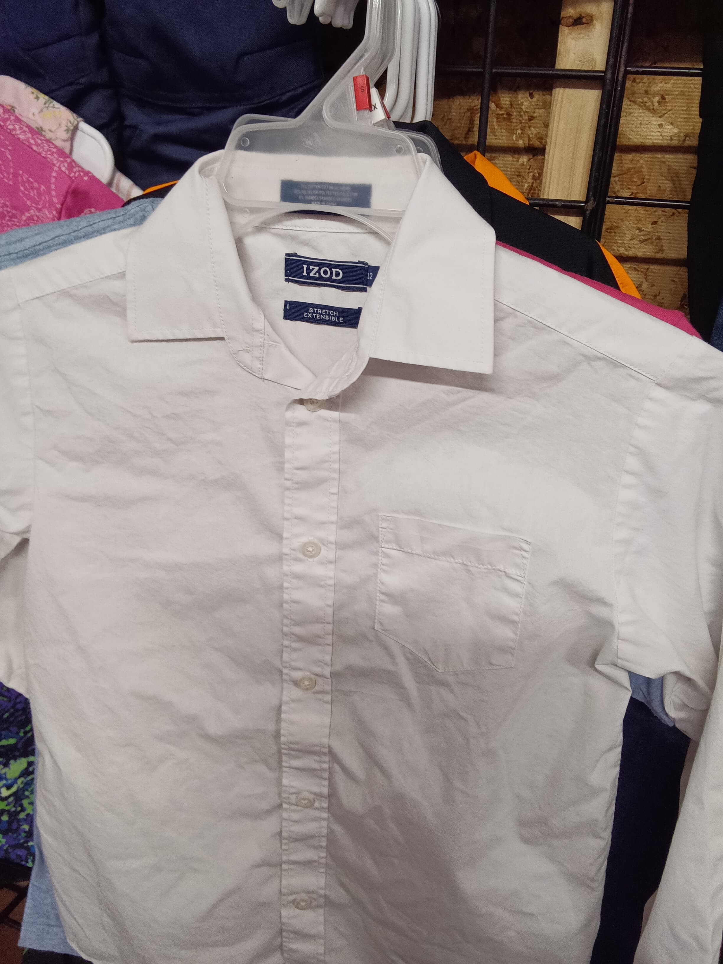 Izod Men's Stretch White Dress Shirt Size 12