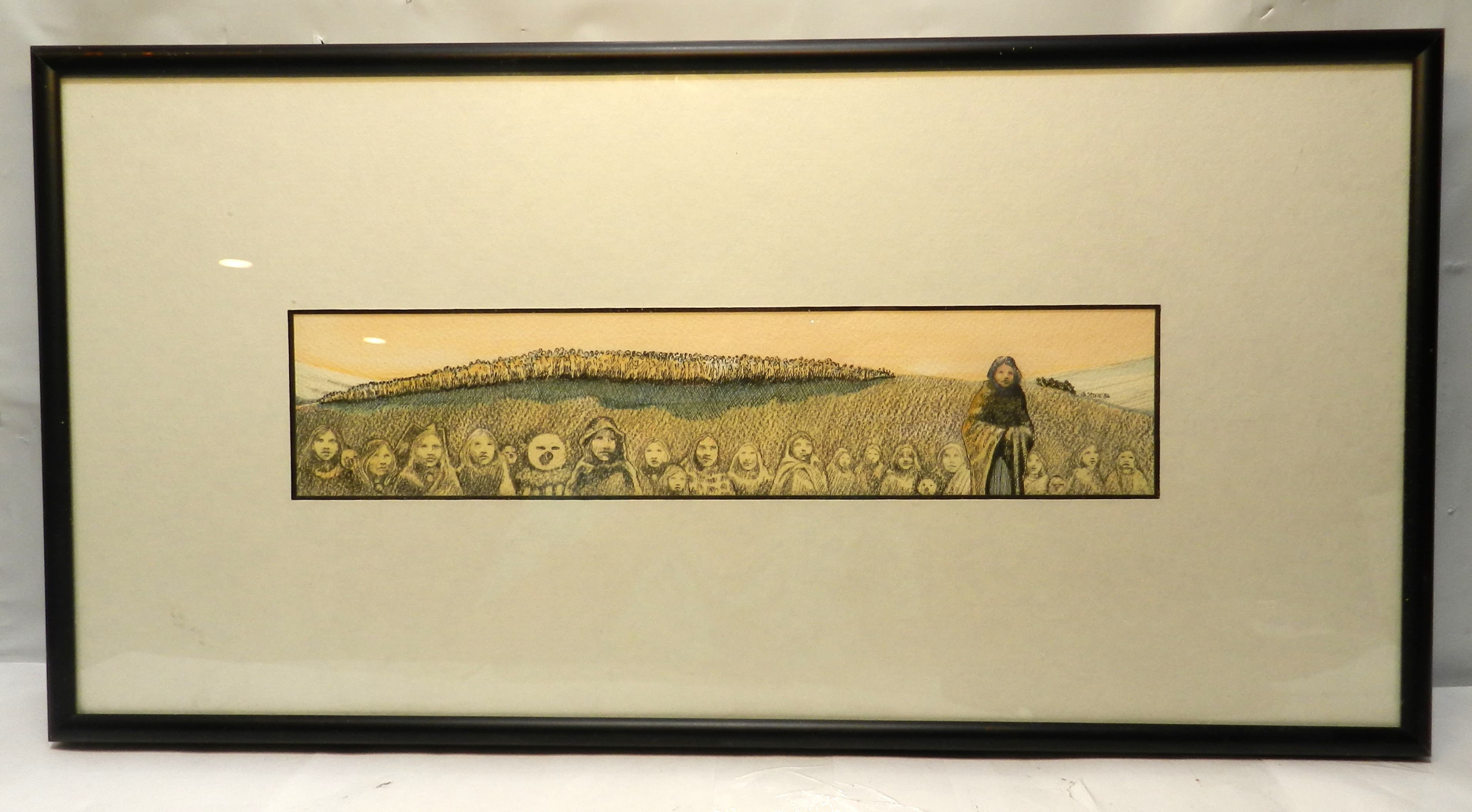 "Spirit Winds" Native American Print by G. Stone Signed 1986 Prof Framed (O20S)