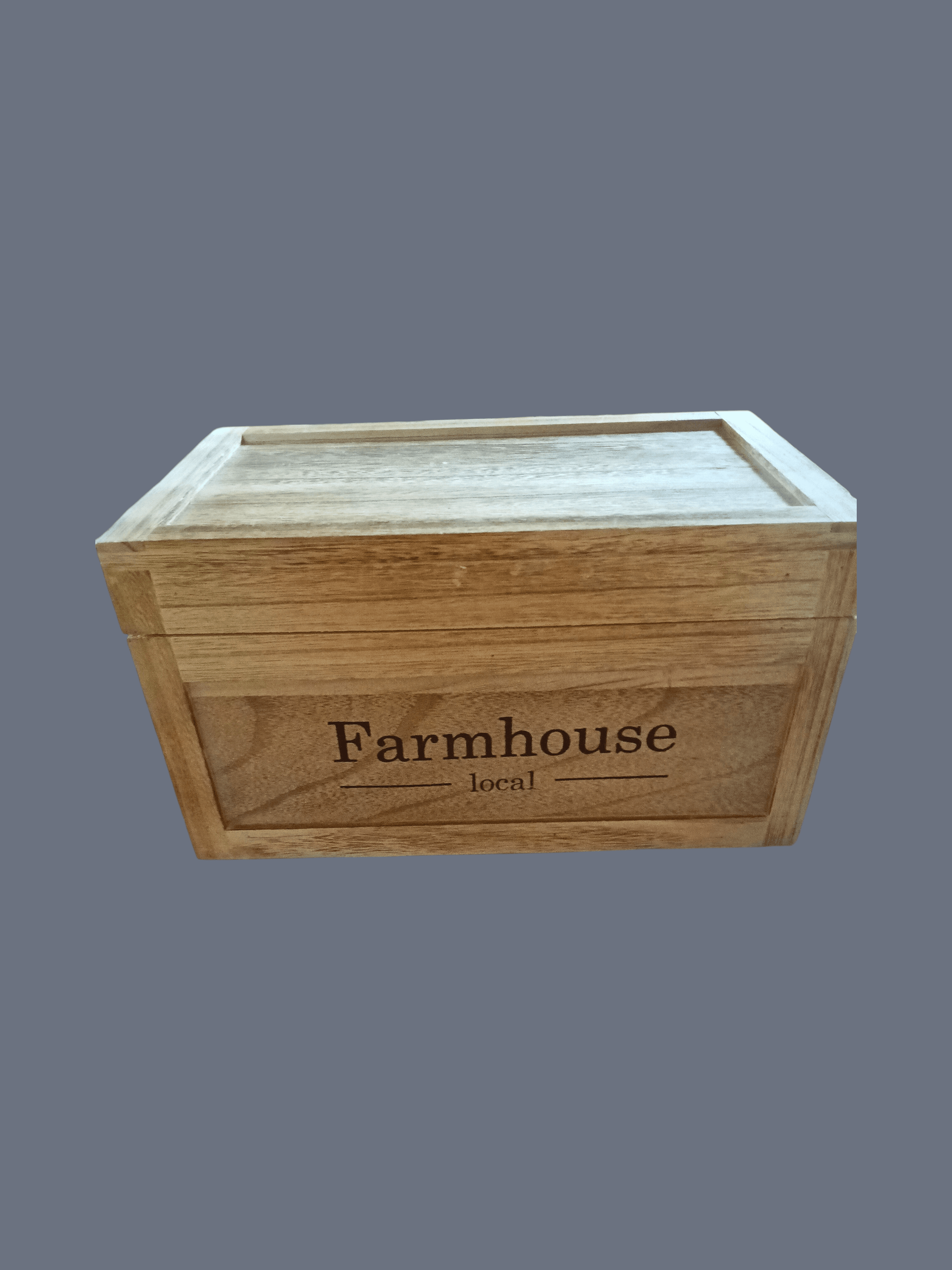 Farmhouse Wooden Storage Box with Lid