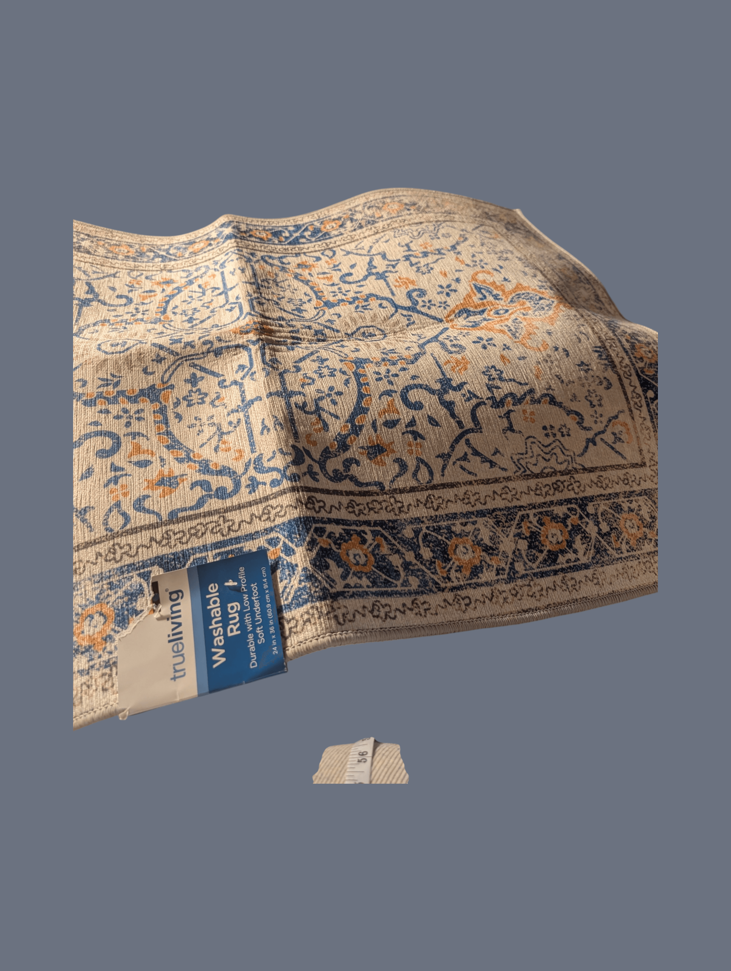 Trueliving Washable Rug 24x36 Floral Low Profile