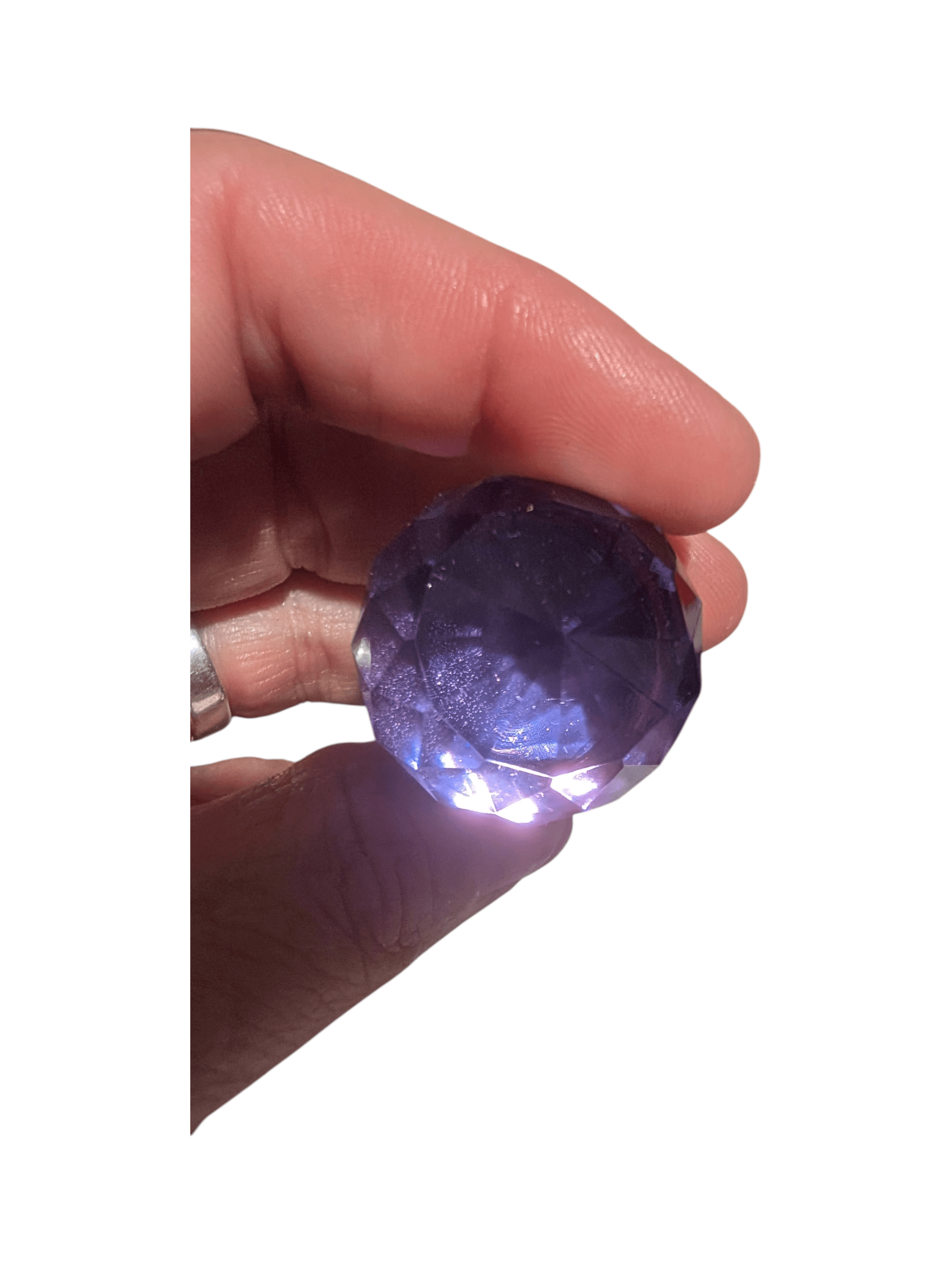Crystal Draw Knobs Set of 6 Purple Glass Drawer Pulls