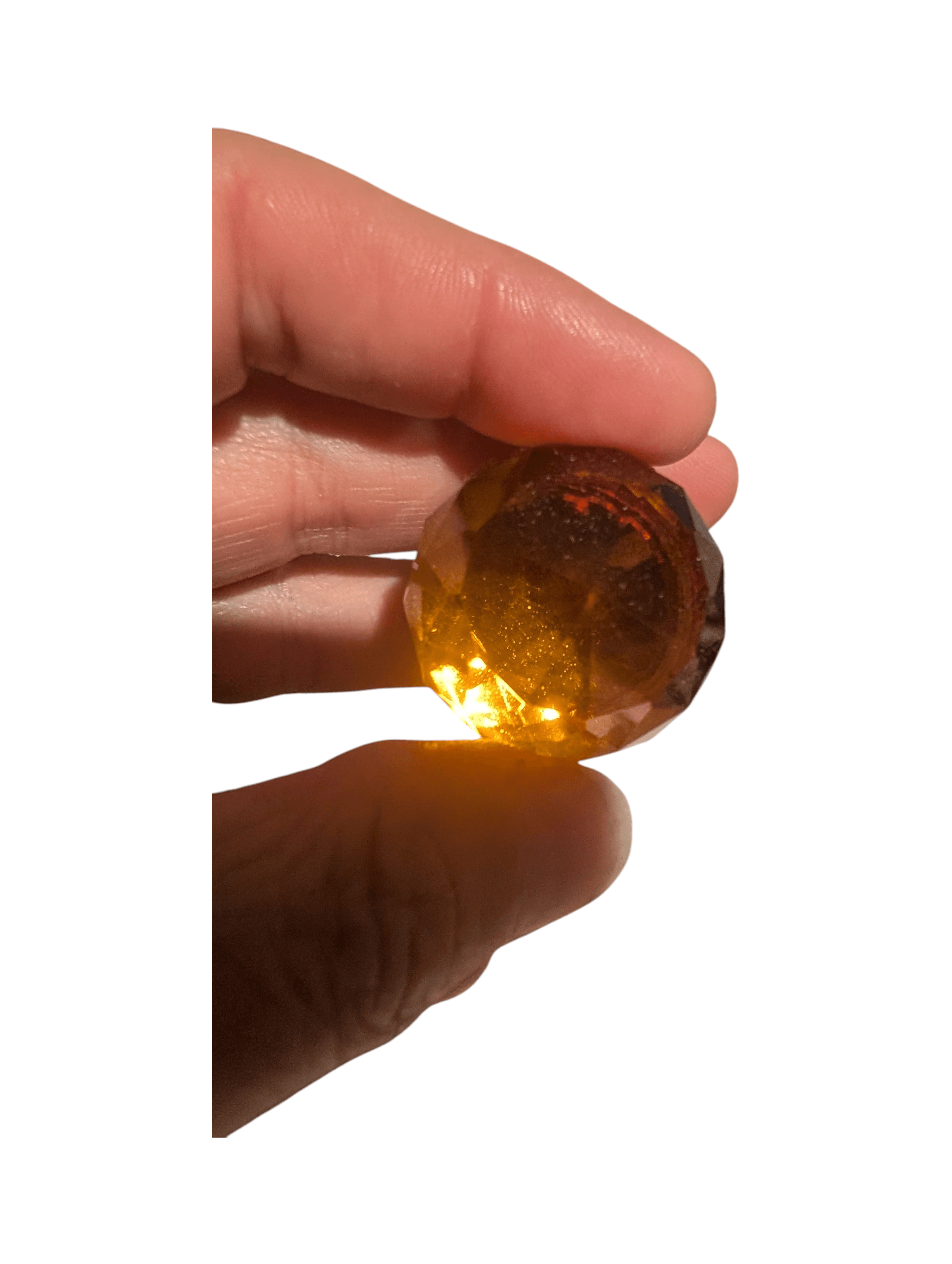 Crystal Draw Knobs Set of 6 Orange Glass Drawer Pulls