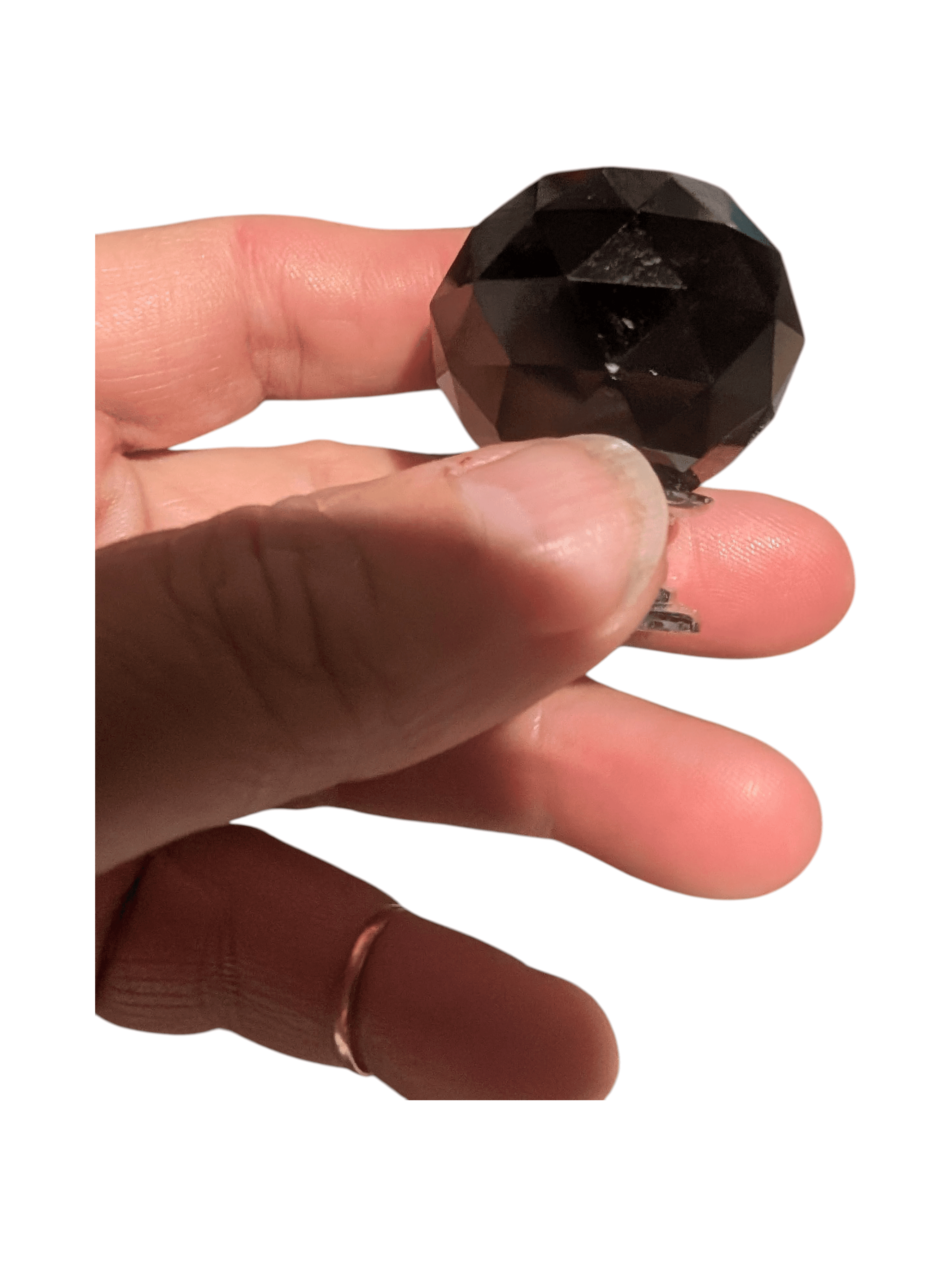 Crystal Draw Knobs Set of 6 Black Faceted Drawer Pulls