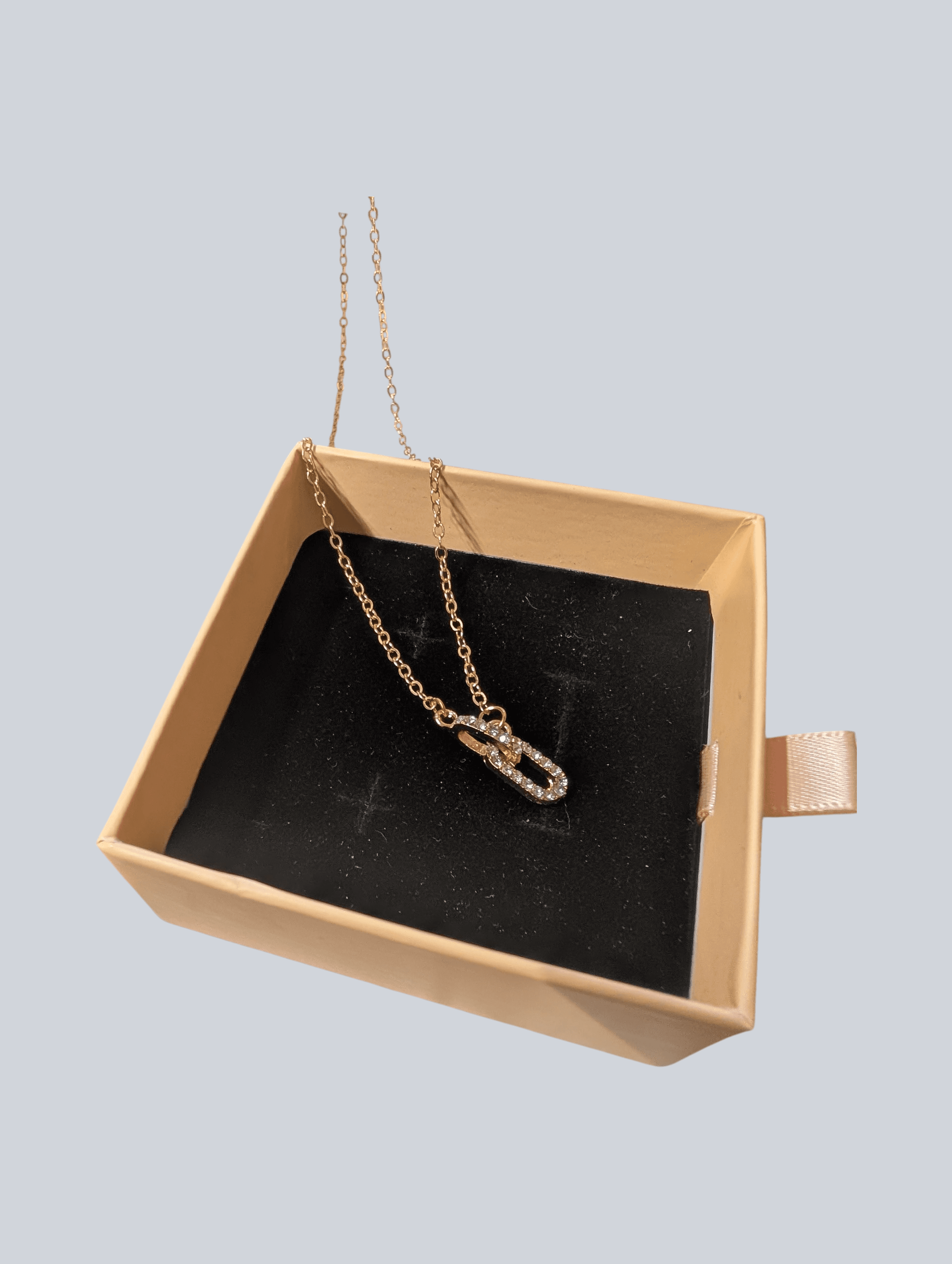 Solarie Gold Necklace with Crystal Pendant