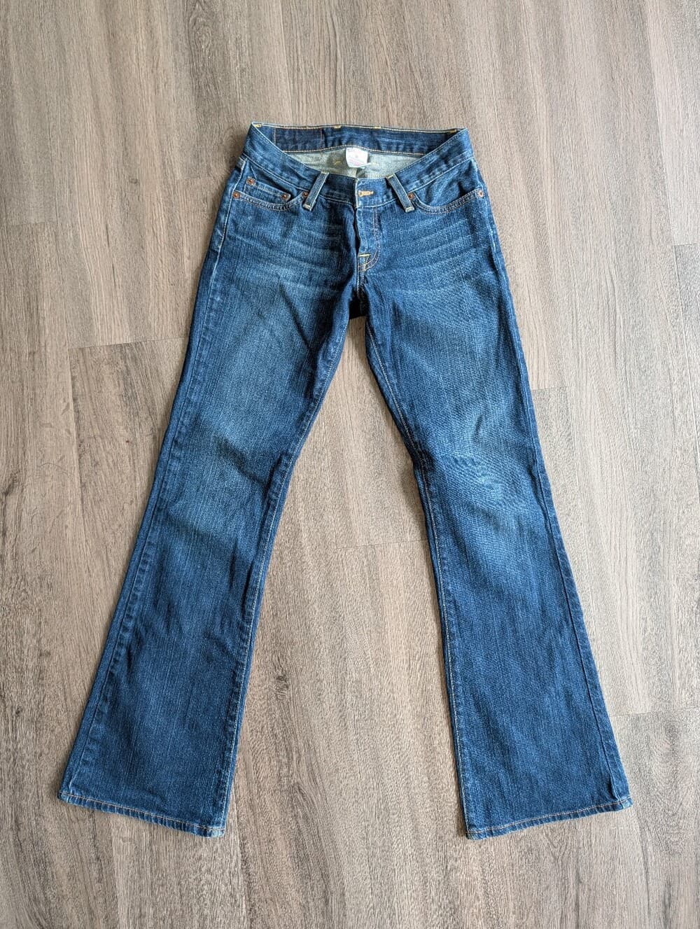 Lucky Brand Lil Maggie Boot Cut Flare Blue Jeans Embroidered Pocket Low Rise